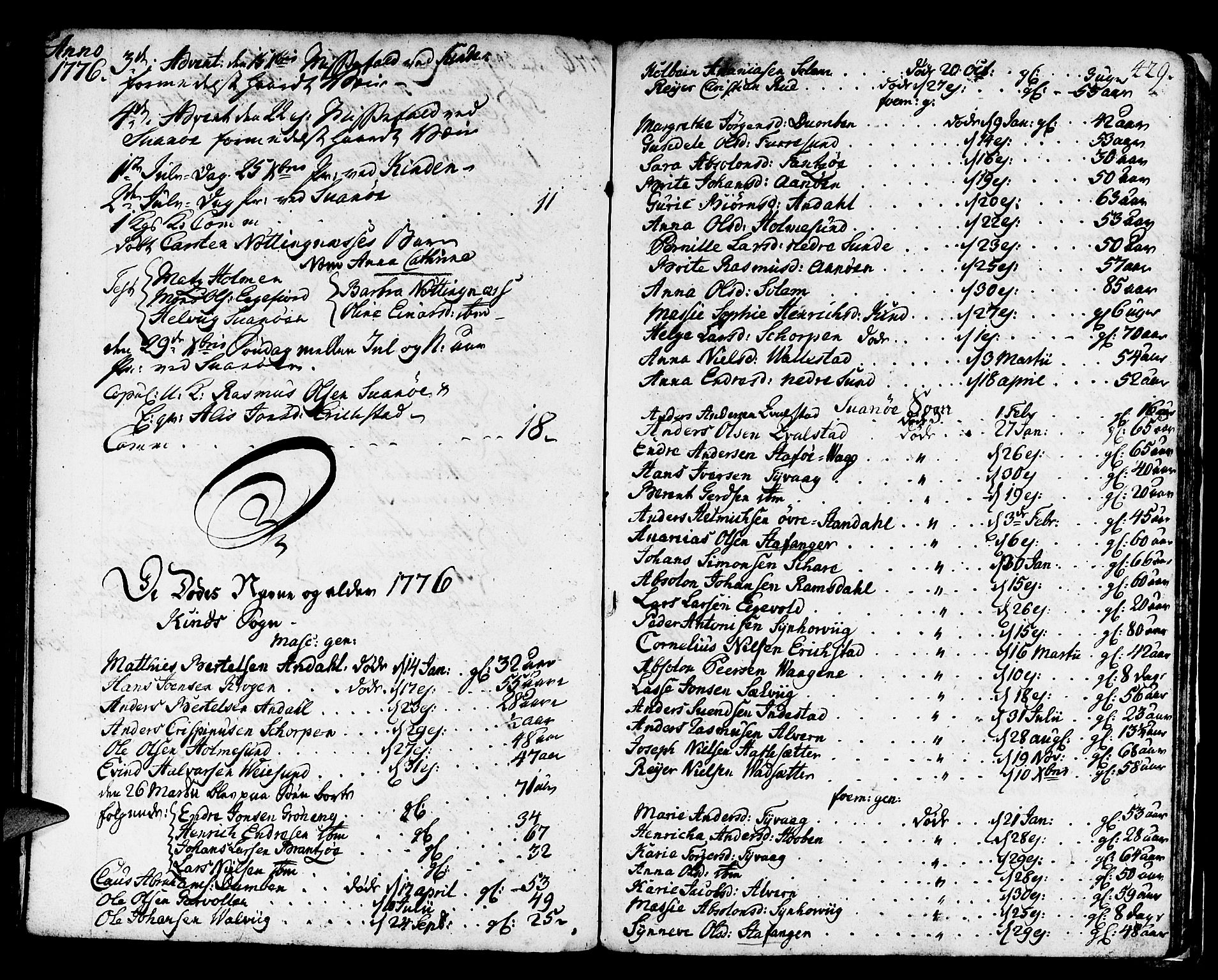 Kinn sokneprestembete, AV/SAB-A-80801/H/Haa/Haaa/L0002: Parish register (official) no. A 2, 1729-1785, p. 429