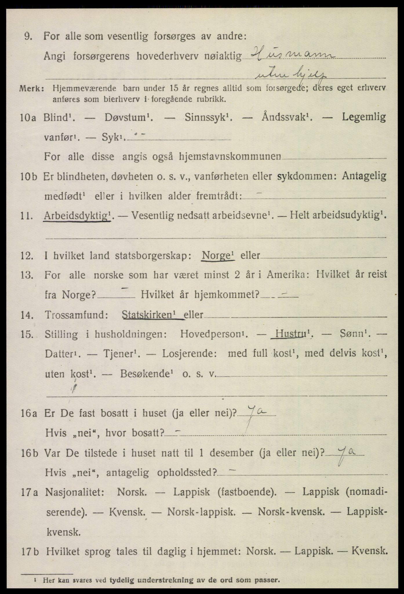 SAT, 1920 census for Leksvik, 1920, p. 3419