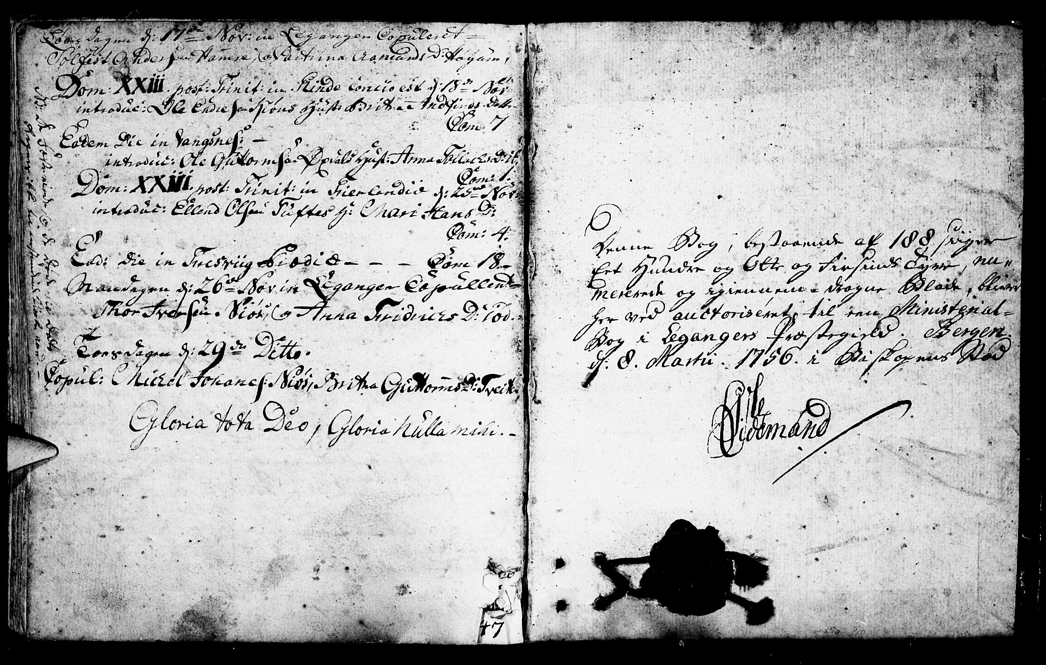Leikanger sokneprestembete, SAB/A-81001: Parish register (official) no. A 3, 1756-1770, p. 189