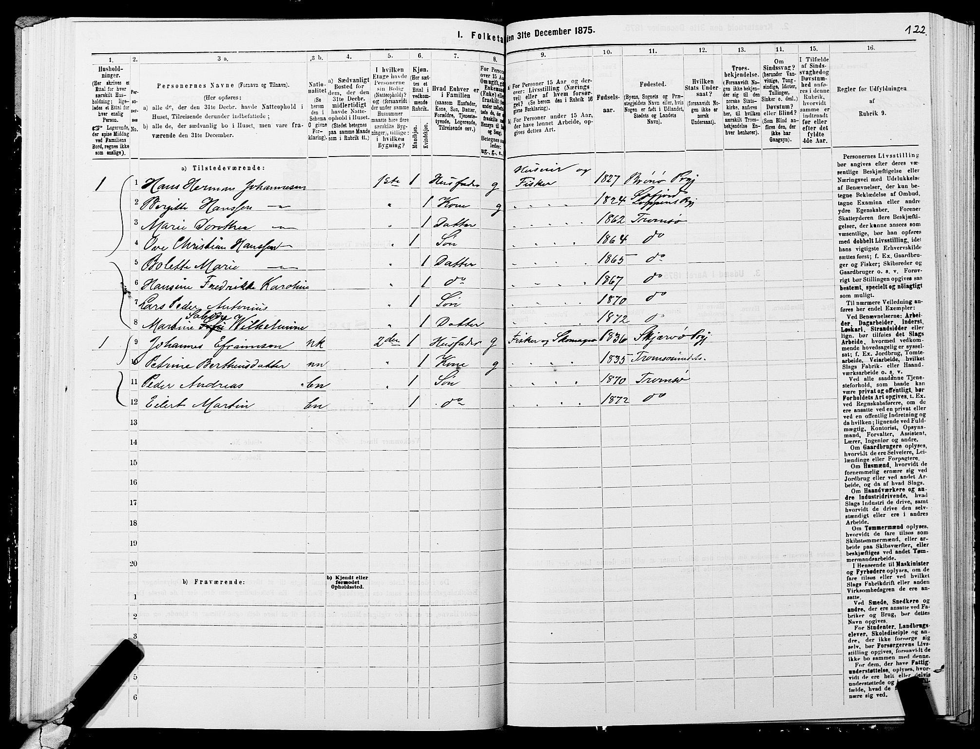 SATØ, 1875 census for 1902P Tromsø, 1875, p. 4122