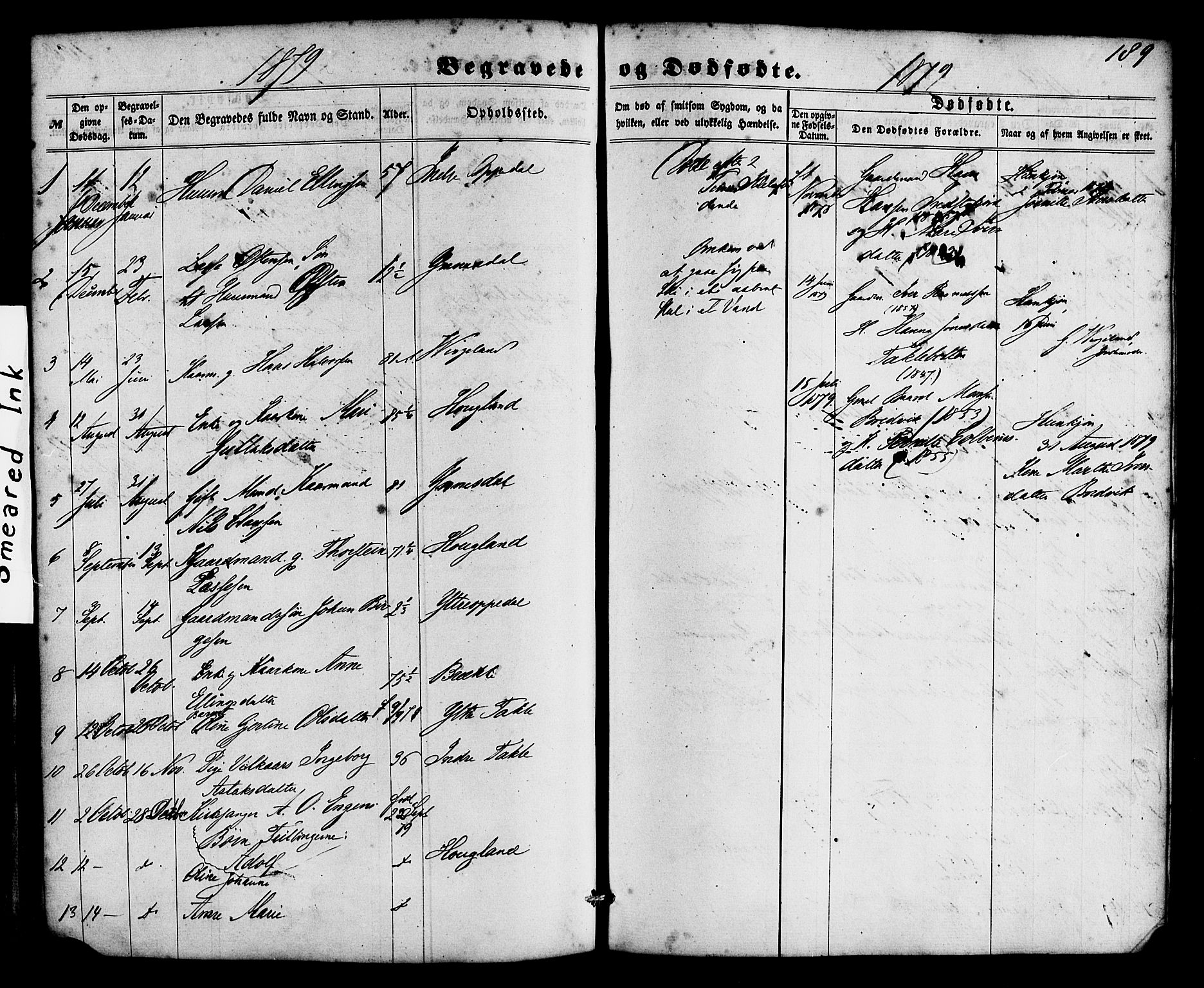 Gulen sokneprestembete, SAB/A-80201/H/Haa/Haac/L0001: Parish register (official) no. C 1, 1859-1881, p. 189