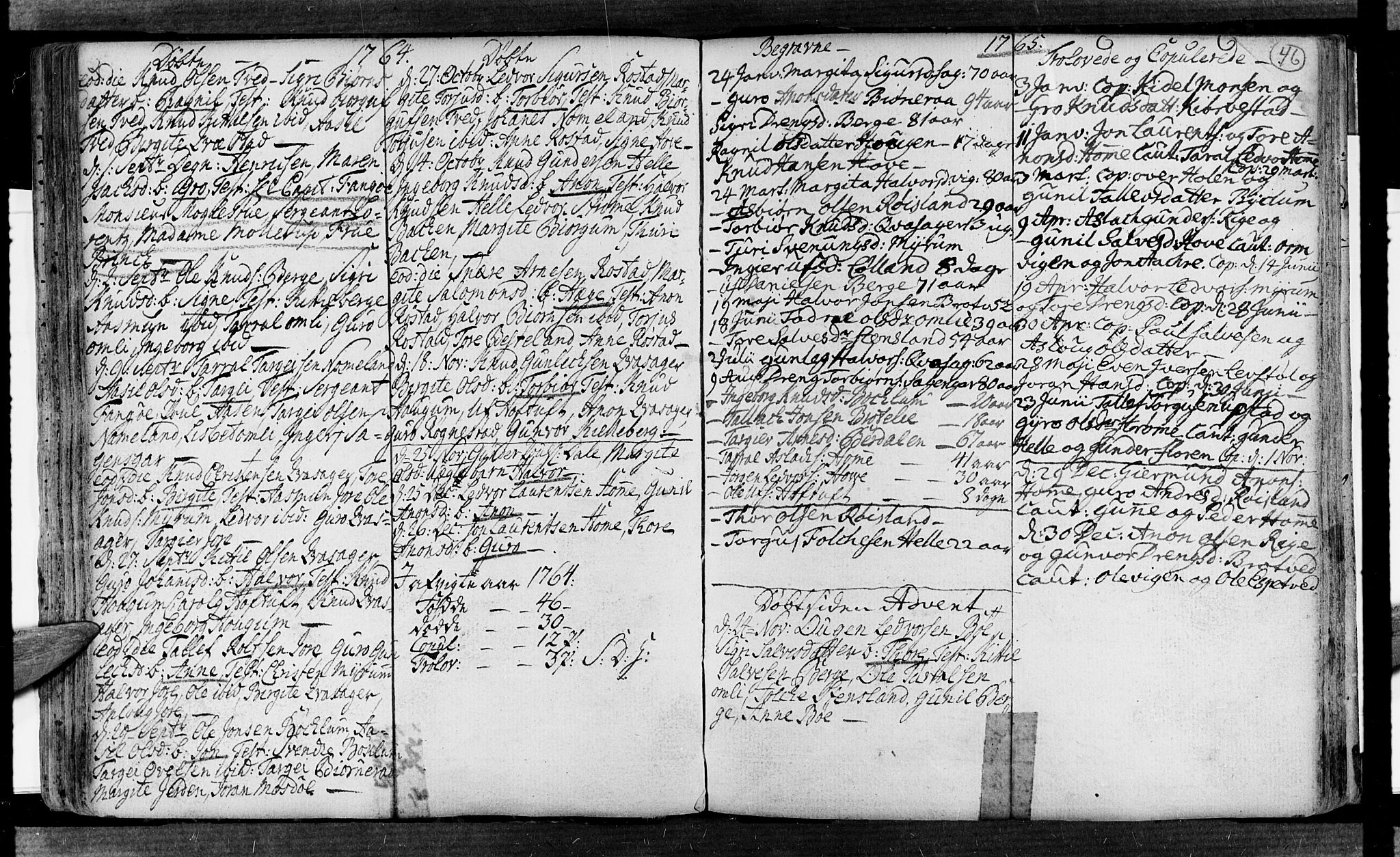 Valle sokneprestkontor, SAK/1111-0044/F/Fa/Fac/L0002: Parish register (official) no. A 2, 1745-1776, p. 46