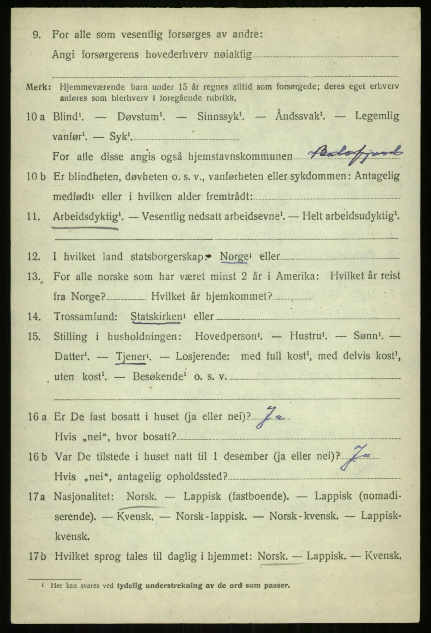 SATØ, 1920 census for Balsfjord, 1920, p. 7605