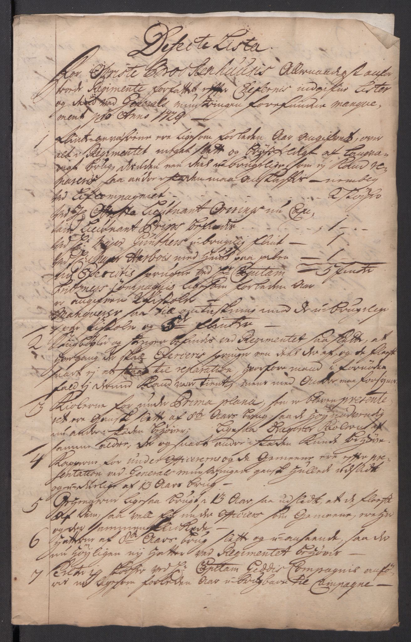 Kommanderende general (KG I) med Det norske krigsdirektorium, AV/RA-EA-5419/B/L0010: Kommanderende generals konsepter og kopibok, 1728-1730, p. 655