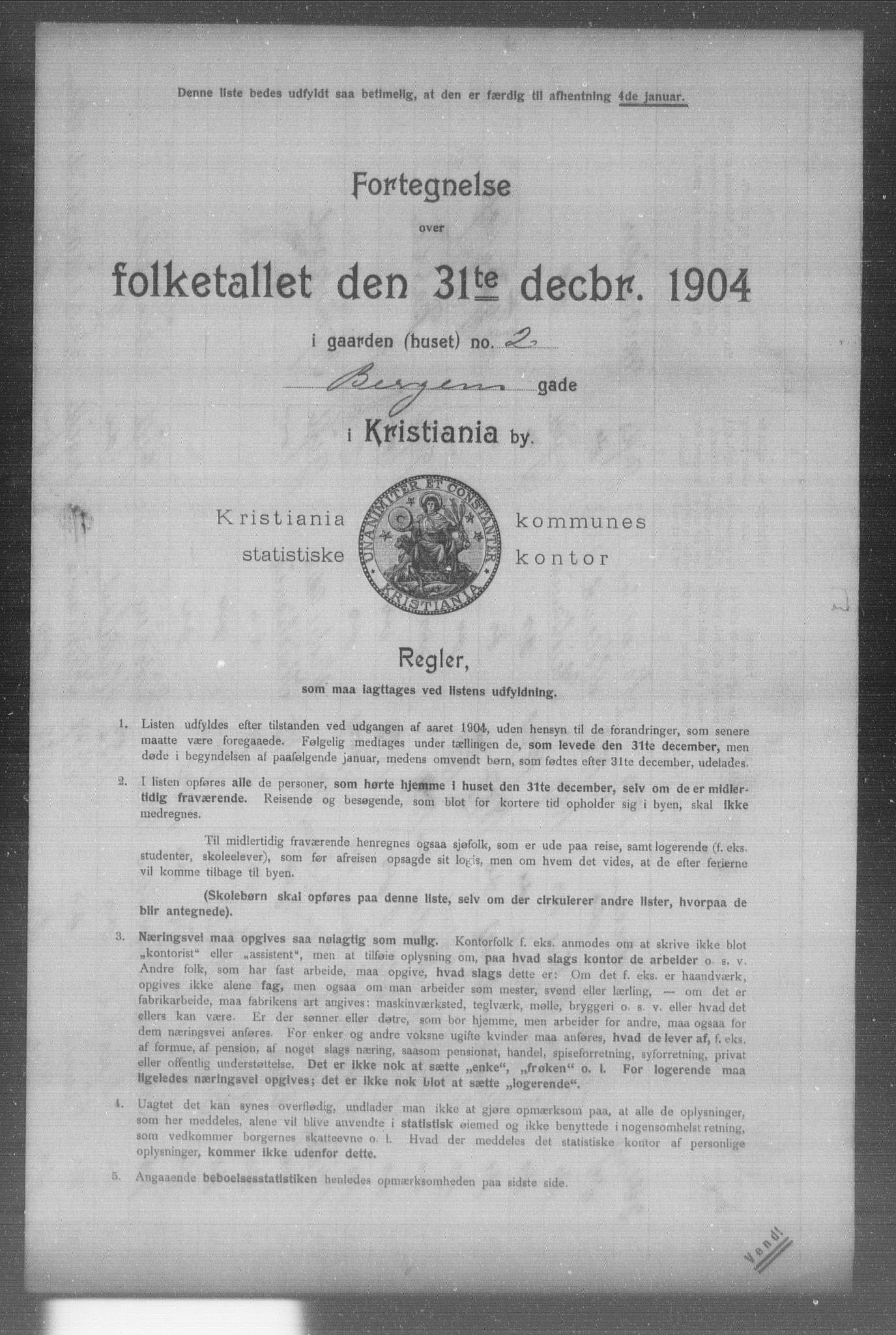 OBA, Municipal Census 1904 for Kristiania, 1904, p. 901