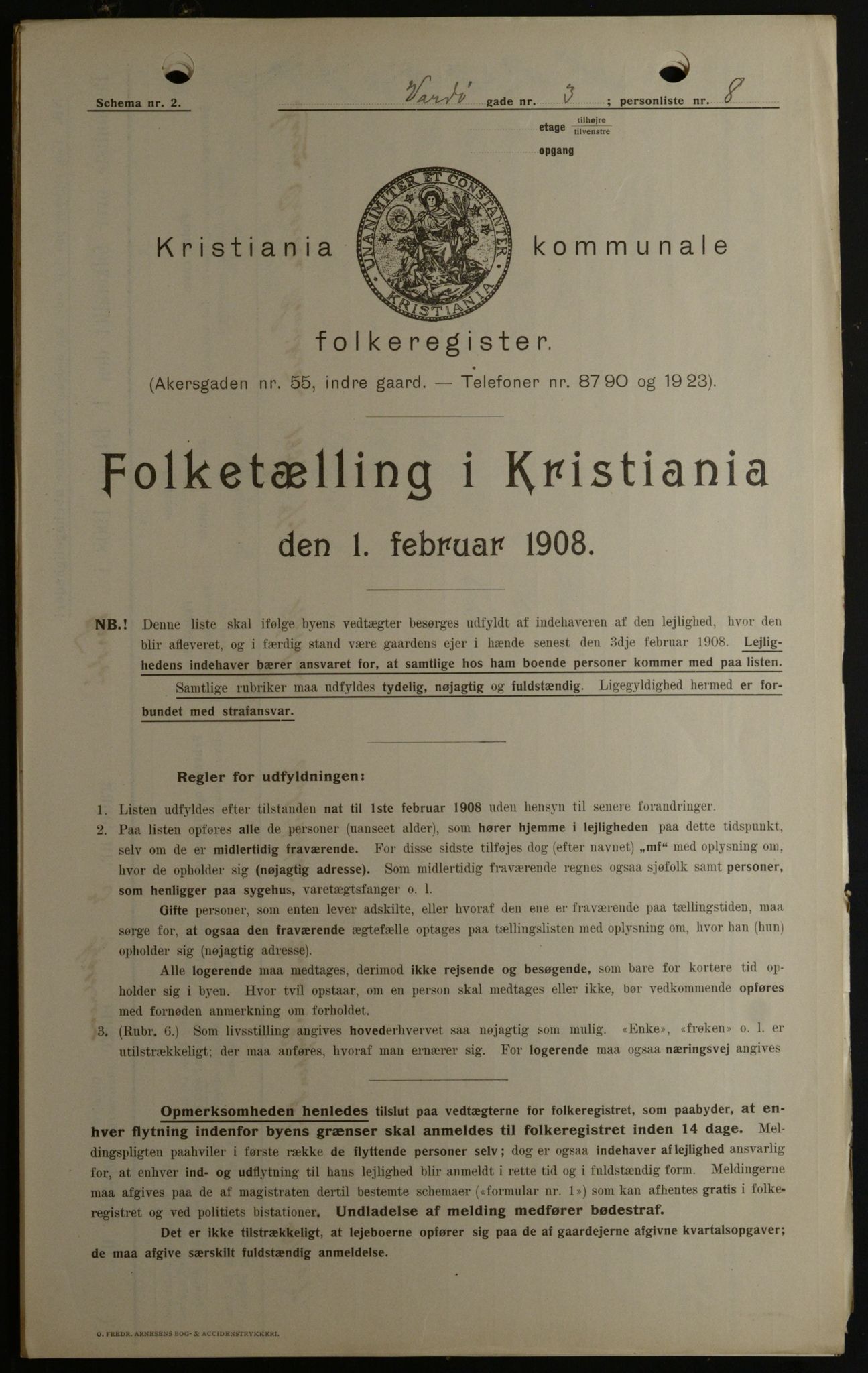 OBA, Municipal Census 1908 for Kristiania, 1908, p. 109390