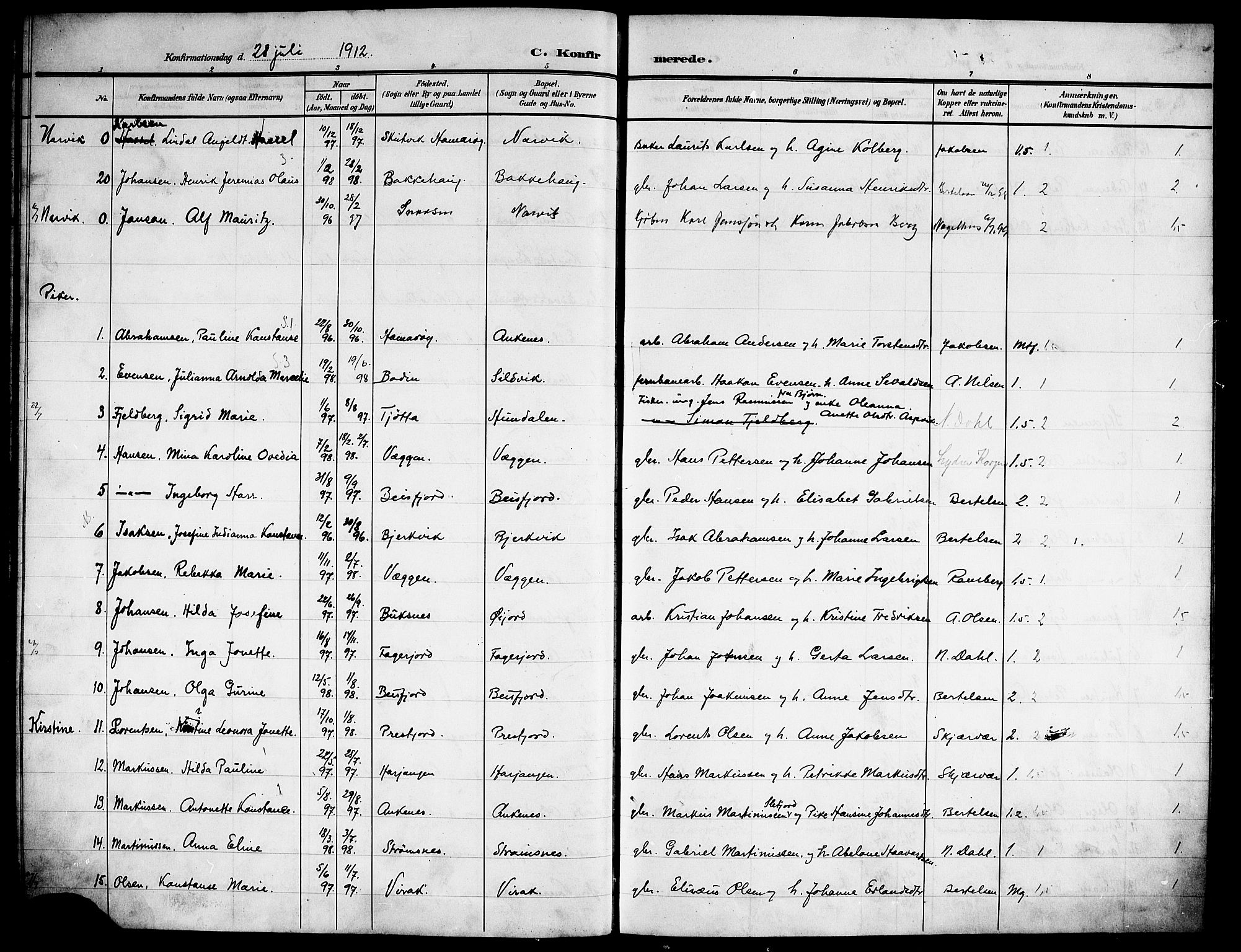 Ministerialprotokoller, klokkerbøker og fødselsregistre - Nordland, AV/SAT-A-1459/866/L0955: Parish register (copy) no. 866C04, 1905-1914