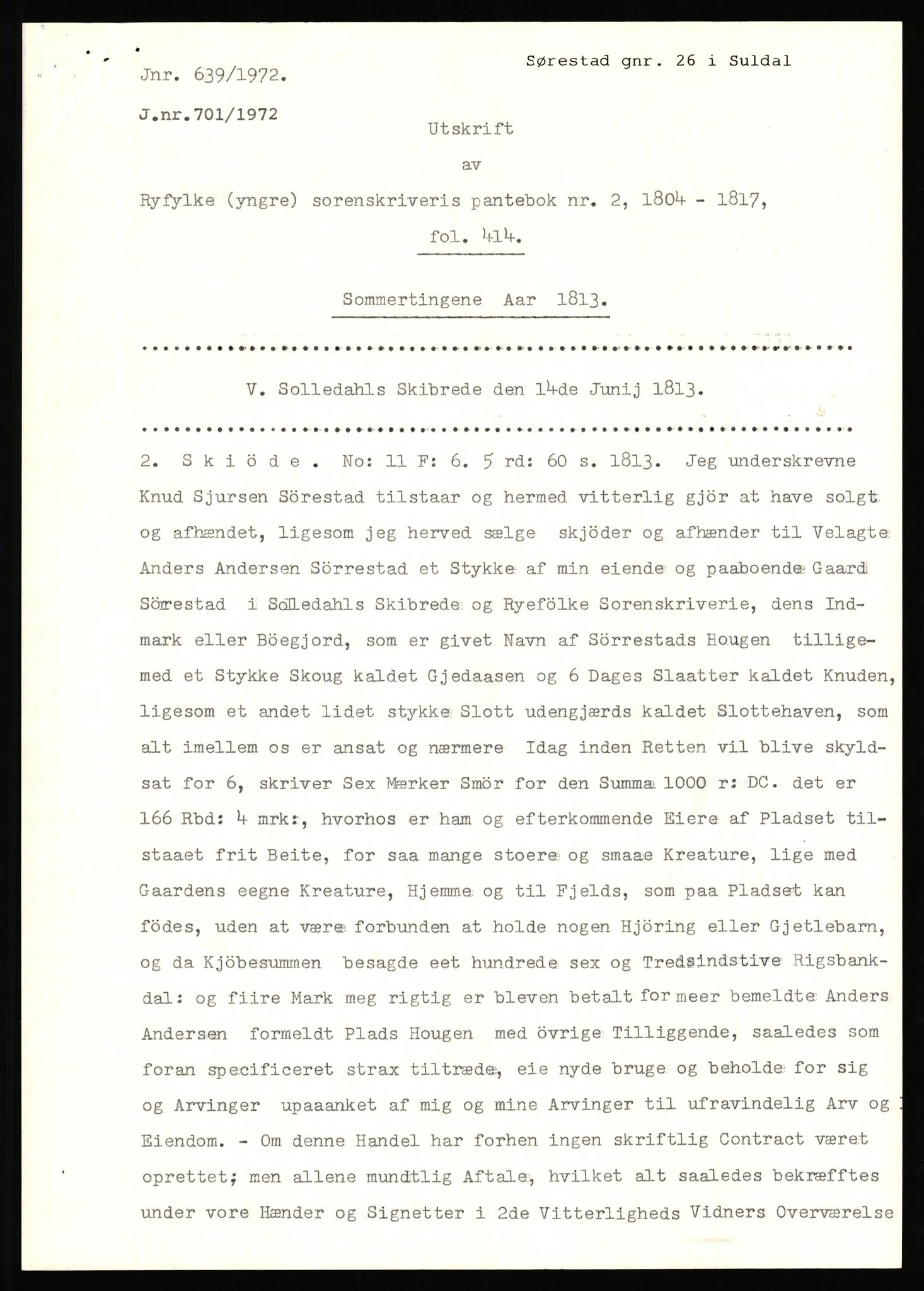 Statsarkivet i Stavanger, SAST/A-101971/03/Y/Yj/L0084: Avskrifter sortert etter gårdsnavn: Søiland - Sørhaug, 1750-1930, p. 482