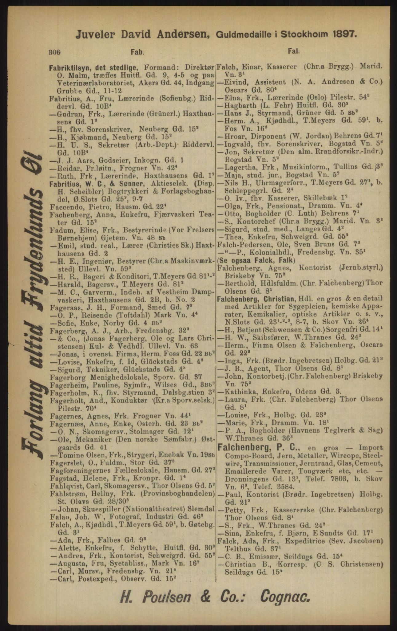 Kristiania/Oslo adressebok, PUBL/-, 1902, p. 306