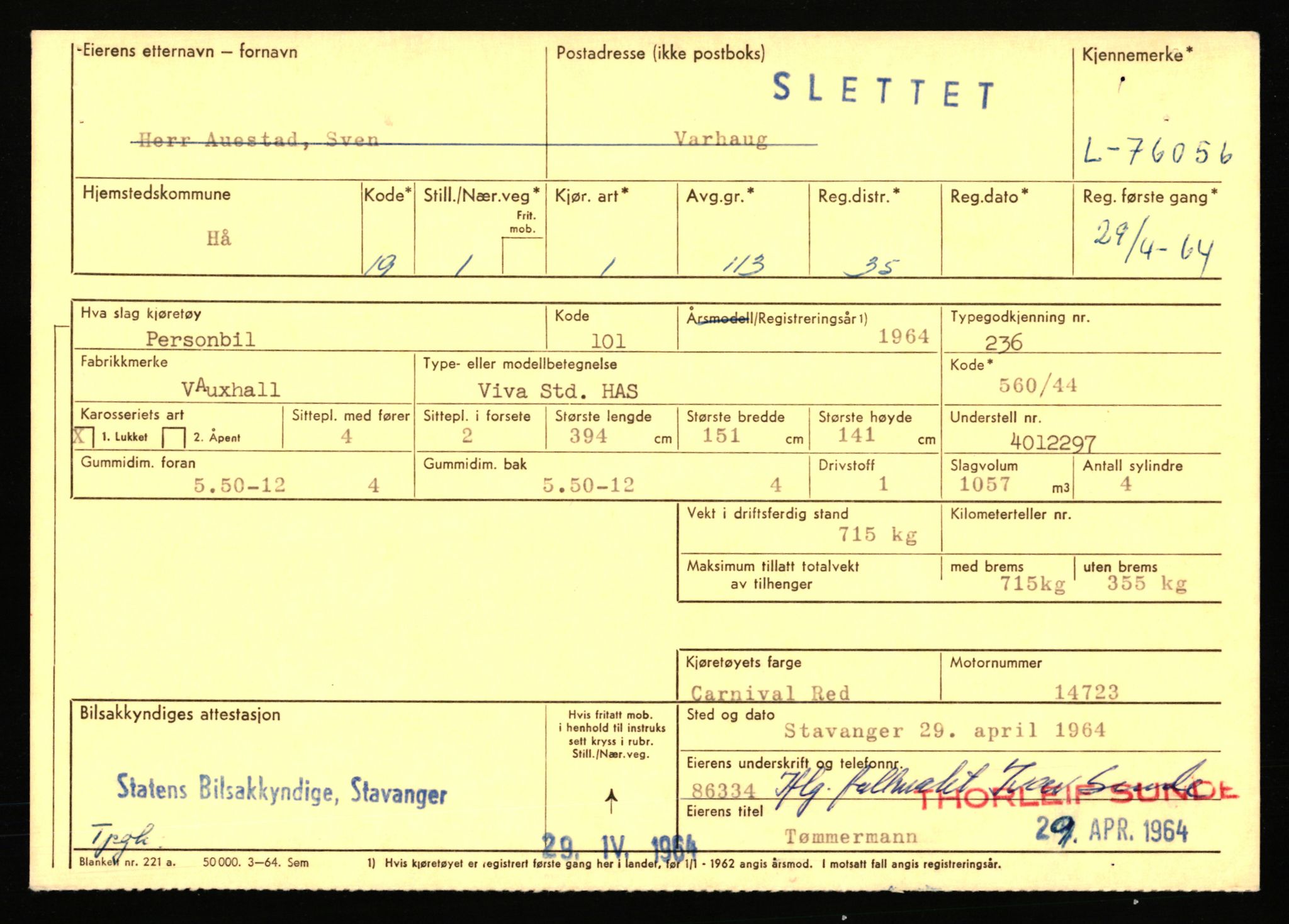 Stavanger trafikkstasjon, AV/SAST-A-101942/0/F/L0068: L-75000 - L-76799, 1930-1971, p. 1281