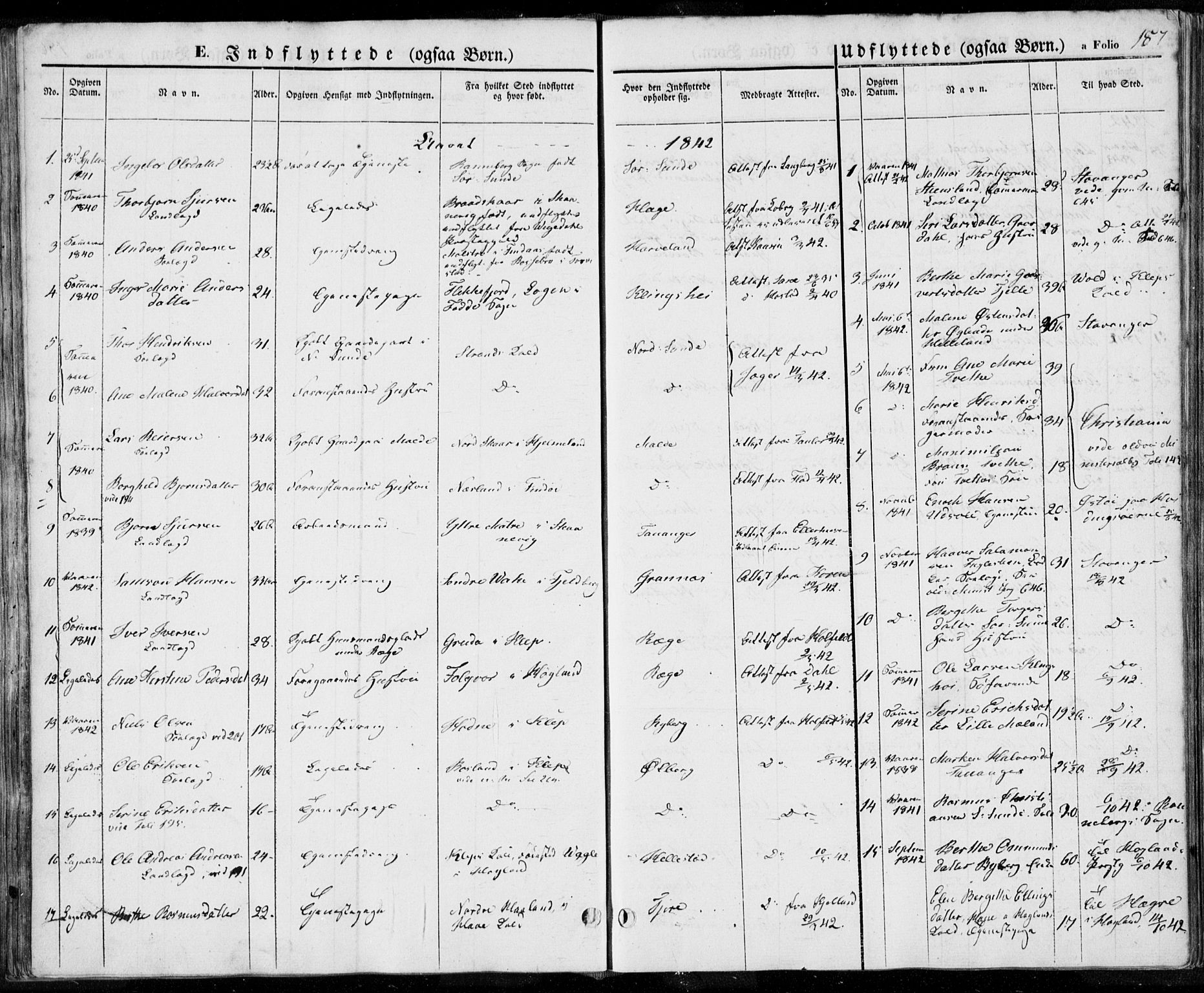 Håland sokneprestkontor, SAST/A-101802/001/30BA/L0006: Parish register (official) no. A 6, 1842-1853, p. 187