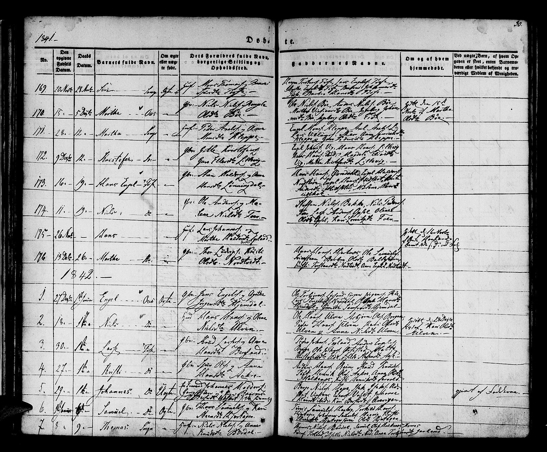 Os sokneprestembete, SAB/A-99929: Parish register (official) no. A 15, 1839-1851, p. 30