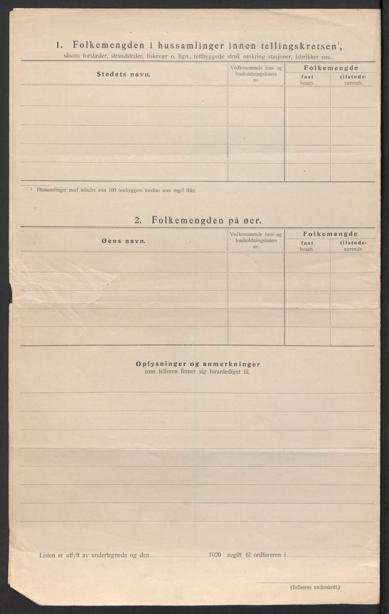 SAK, 1920 census for Vegårshei, 1920, p. 44