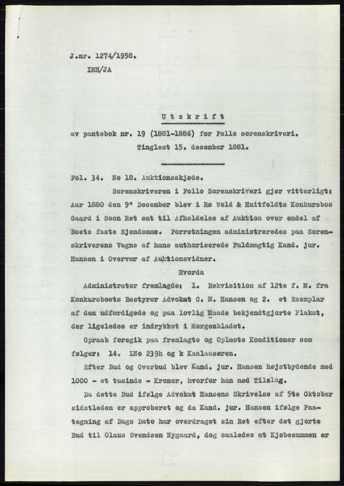 Statsarkivet i Oslo, SAO/A-10621/Z/Zd/L0009: Avskrifter, j.nr 1102-1439/1958 og 2-741/1959, 1958-1959, p. 39