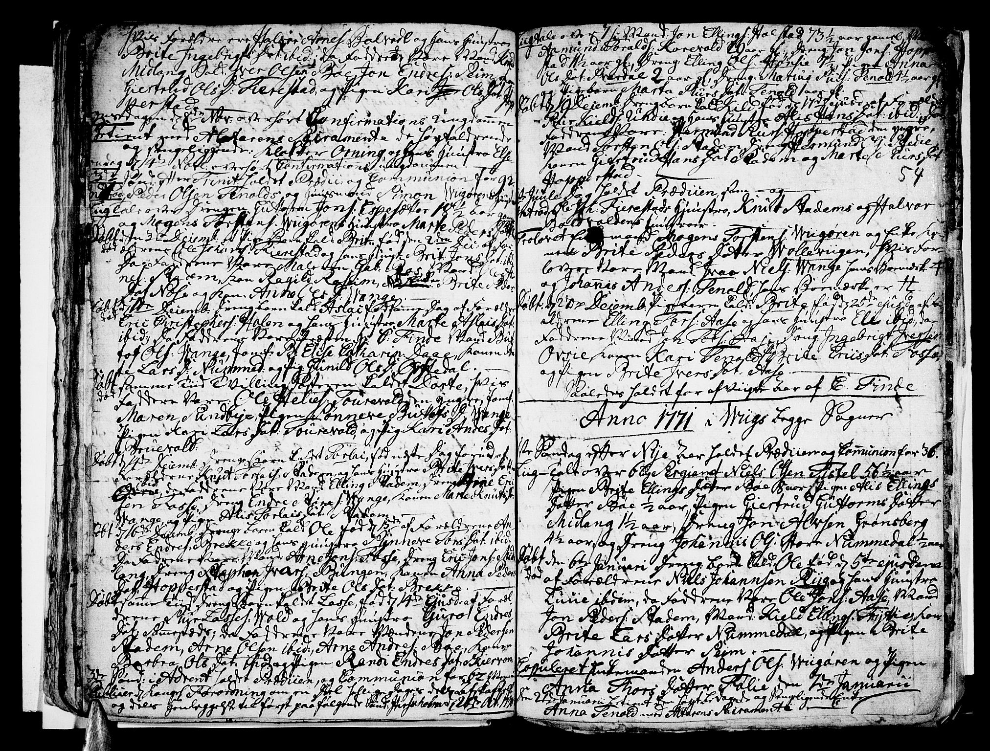 Vik sokneprestembete, SAB/A-81501: Parish register (official) no. A 3 /1, 1755-1771, p. 54