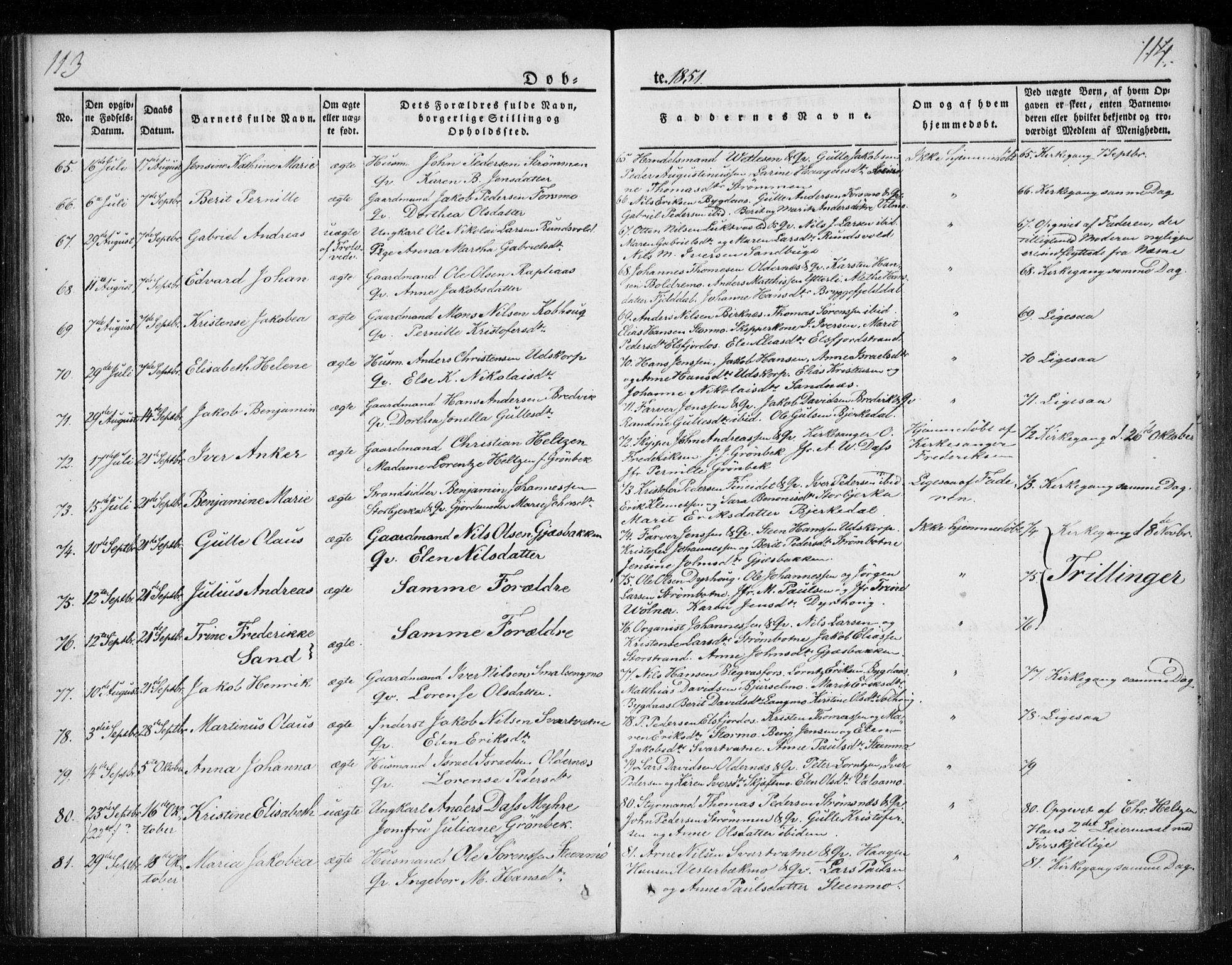 Ministerialprotokoller, klokkerbøker og fødselsregistre - Nordland, AV/SAT-A-1459/825/L0355: Parish register (official) no. 825A09, 1842-1863, p. 113-114