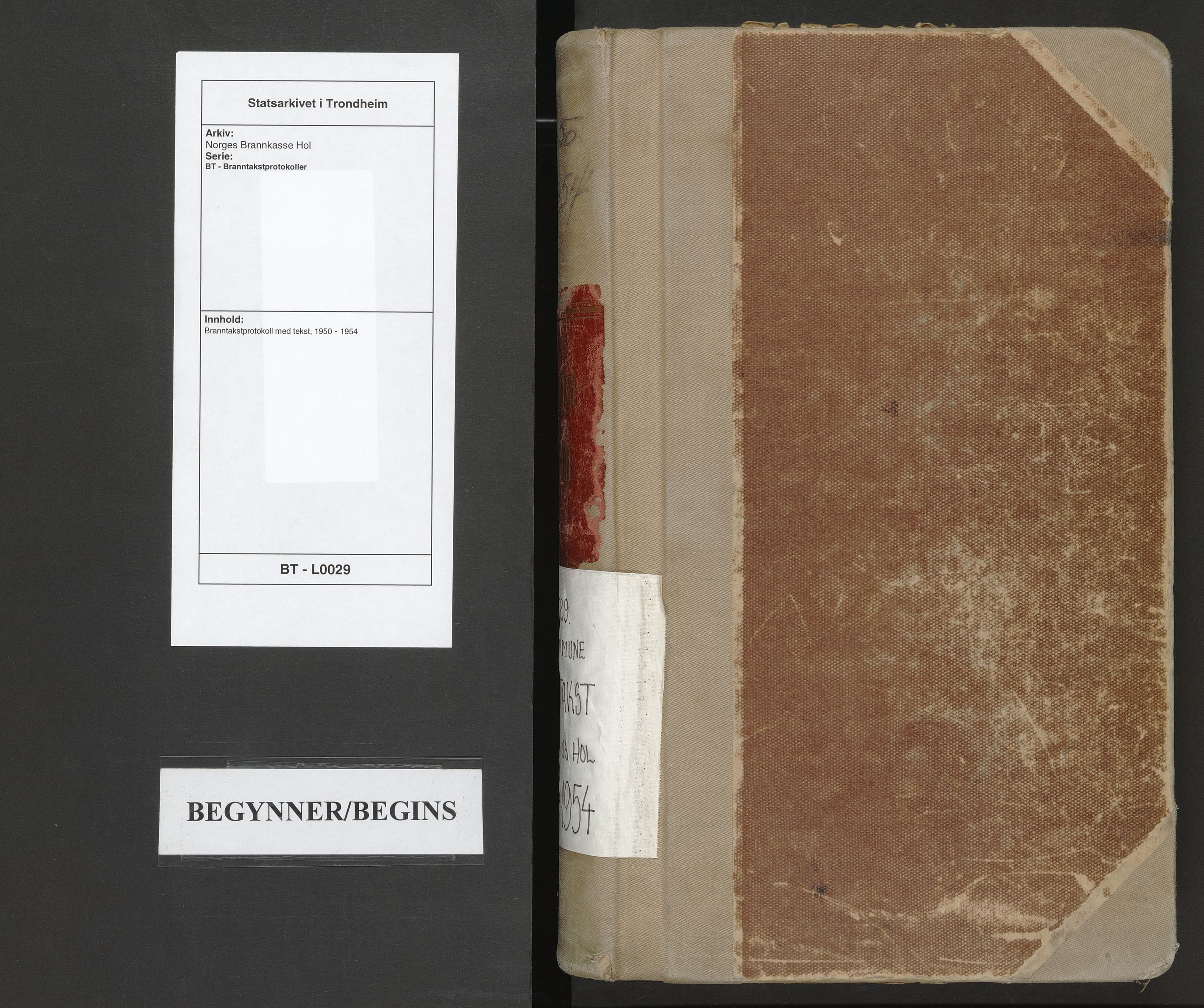 Norges Brannkasse Hol, SAT/A-5601/BT/L0029: Branntakstprotokoll med tekst, 1950-1954