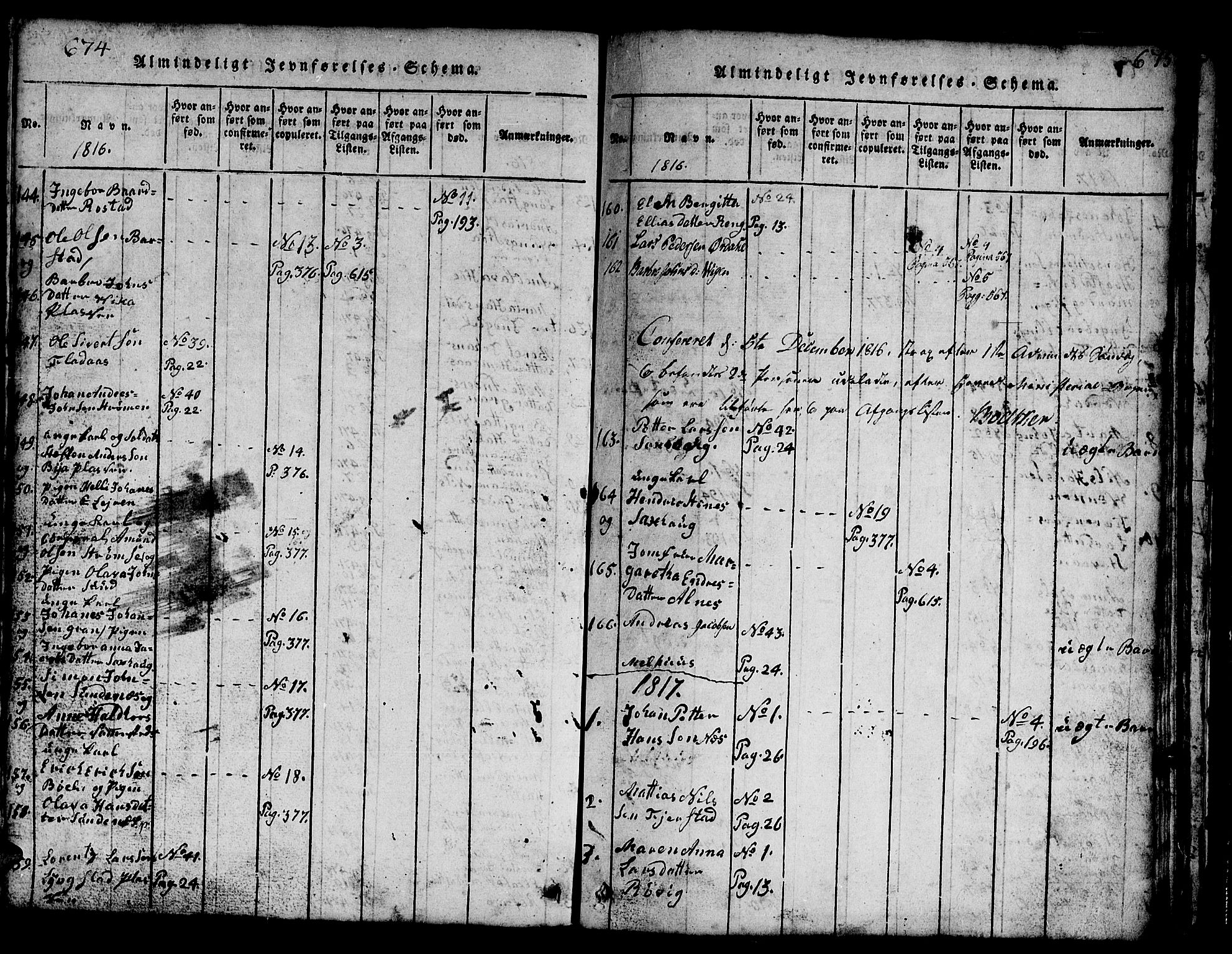 Ministerialprotokoller, klokkerbøker og fødselsregistre - Nord-Trøndelag, SAT/A-1458/730/L0298: Parish register (copy) no. 730C01, 1816-1849, p. 674-675