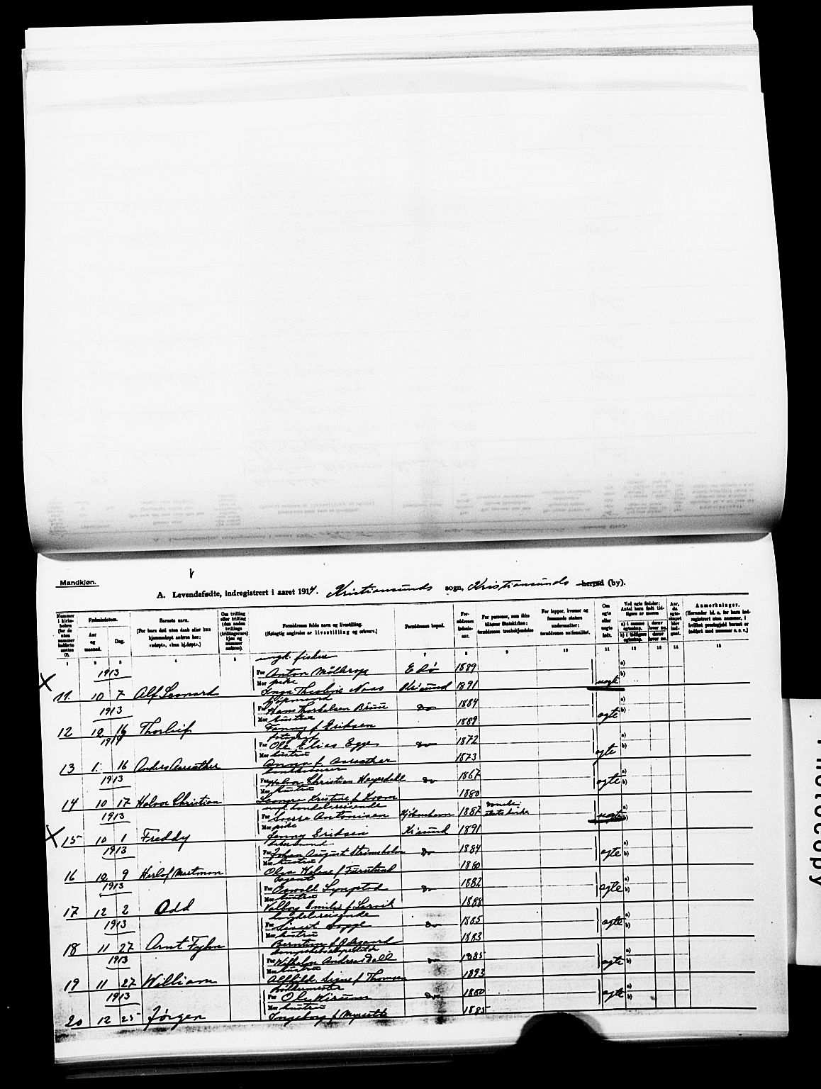 Ministerialprotokoller, klokkerbøker og fødselsregistre - Møre og Romsdal, AV/SAT-A-1454/572/L0861: Parish register (official) no. 572D05, 1913-1920