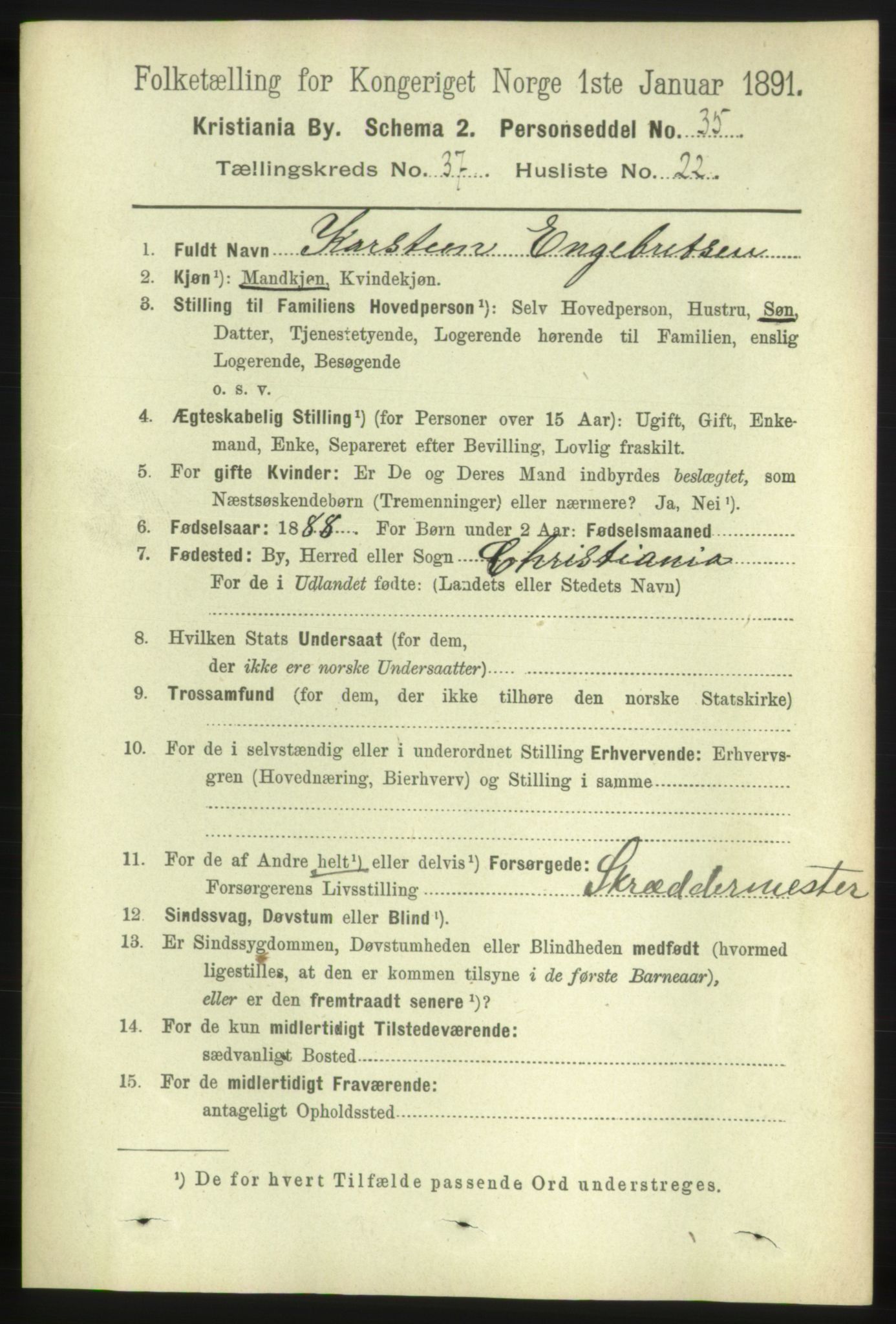 RA, 1891 census for 0301 Kristiania, 1891, p. 21014