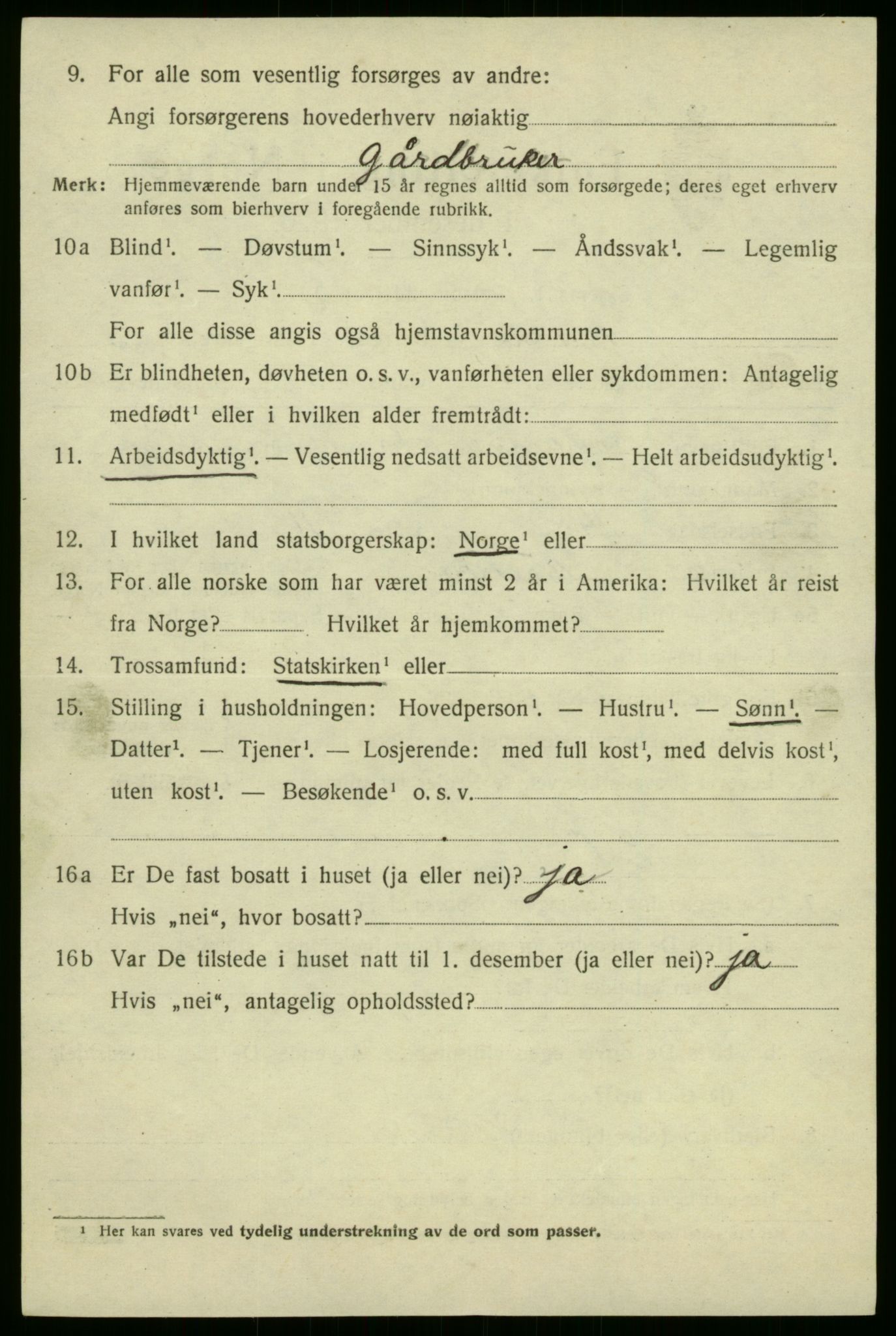 SAB, 1920 census for Brekke, 1920, p. 707