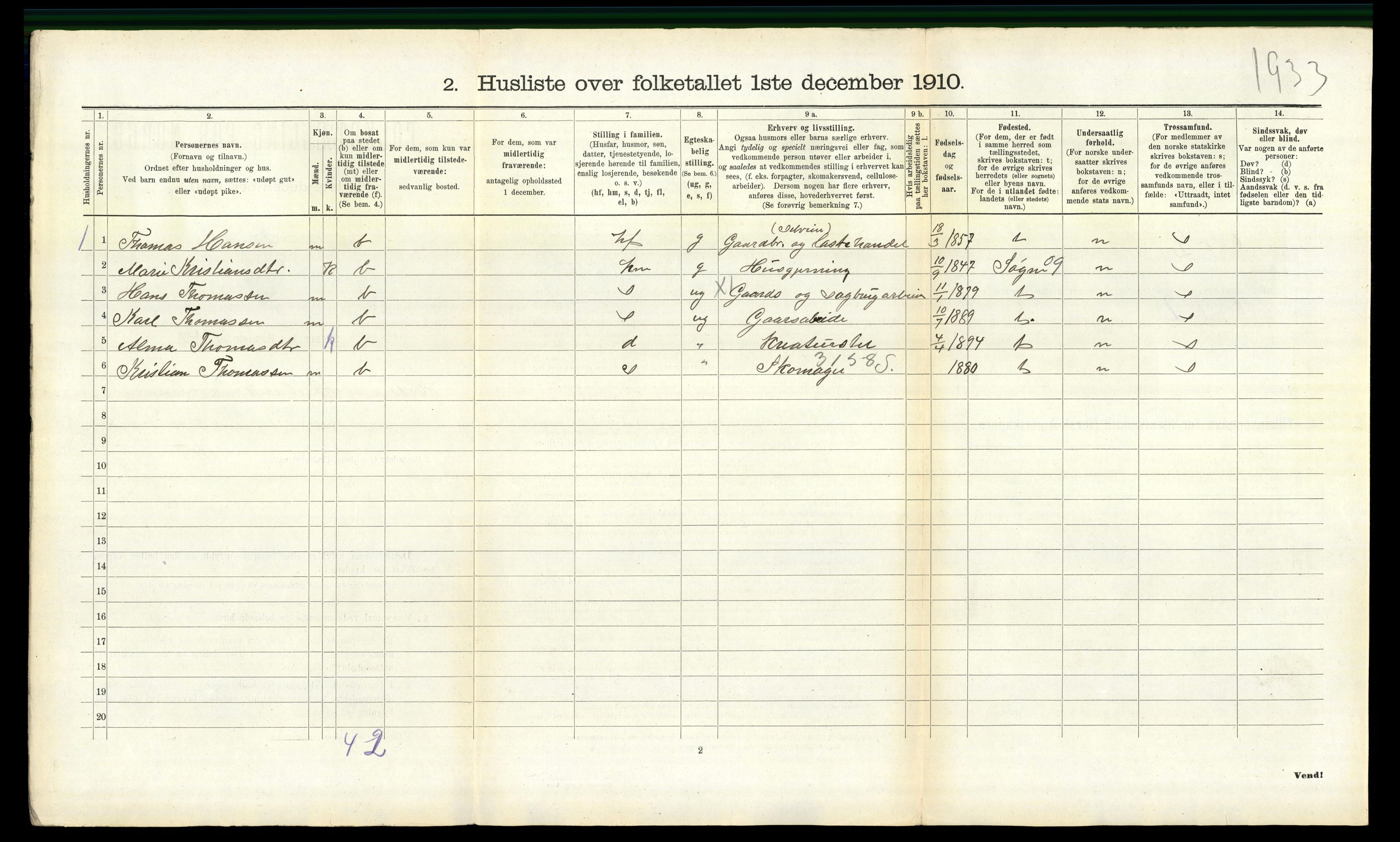 RA, 1910 census for Halse og Harkmark, 1910, p. 1339