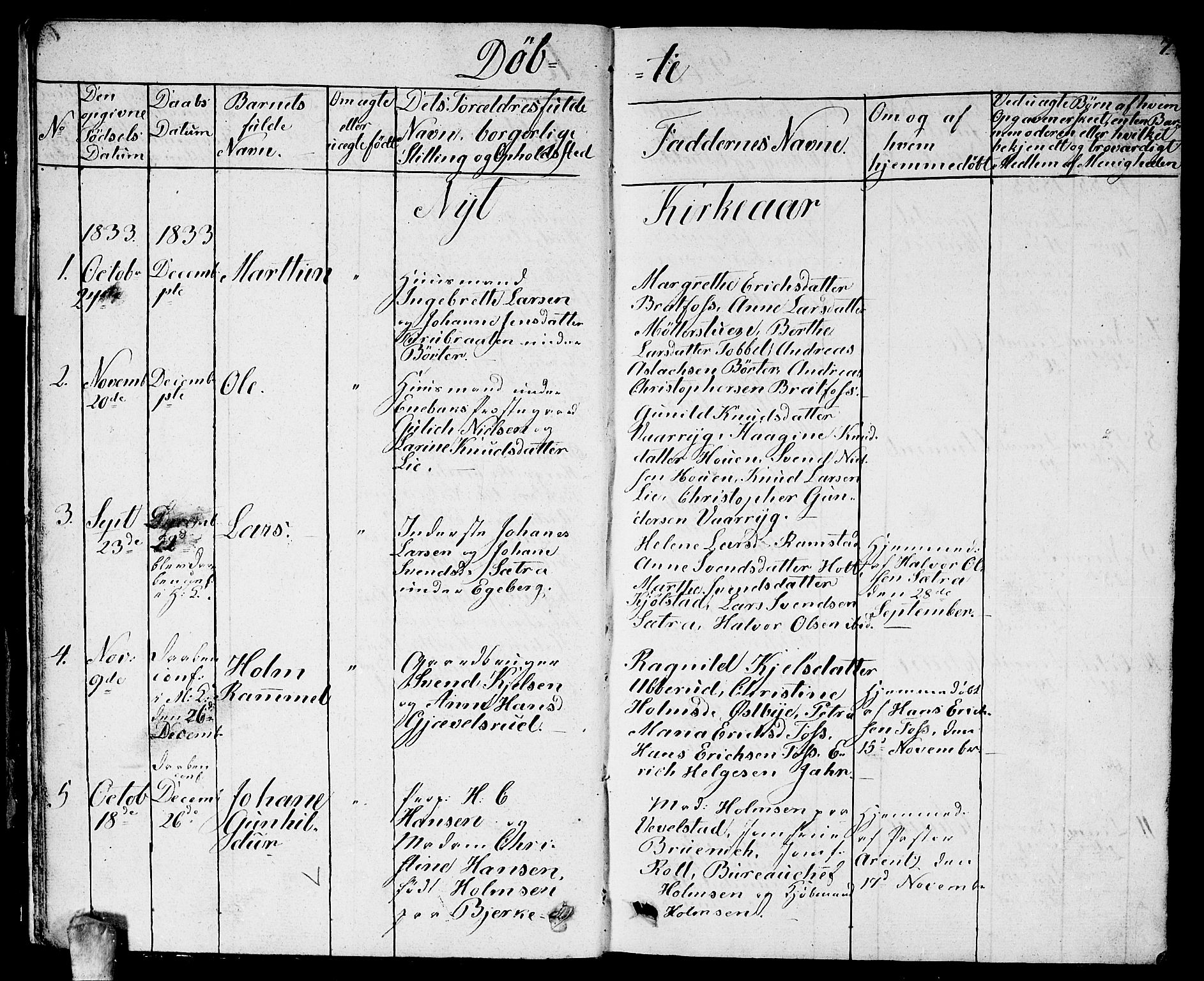 Enebakk prestekontor Kirkebøker, SAO/A-10171c/G/Ga/L0003: Parish register (copy) no. I 3, 1833-1849, p. 7