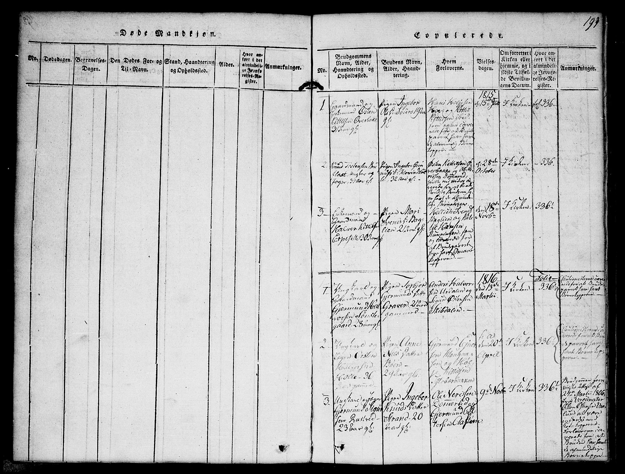 Gransherad kirkebøker, SAKO/A-267/G/Gb/L0001: Parish register (copy) no. II 1, 1815-1860, p. 193