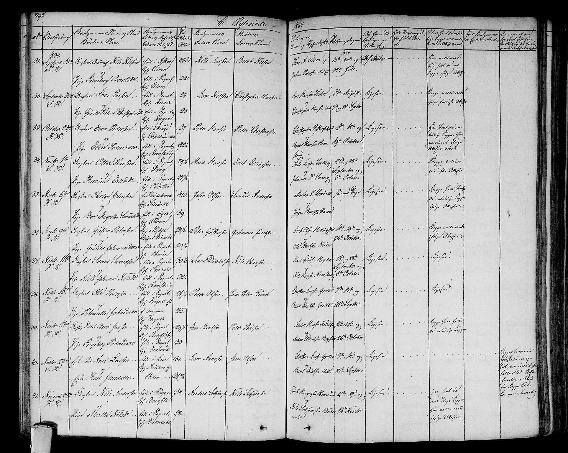 Lier kirkebøker, AV/SAKO-A-230/F/Fa/L0010: Parish register (official) no. I 10, 1827-1843, p. 297