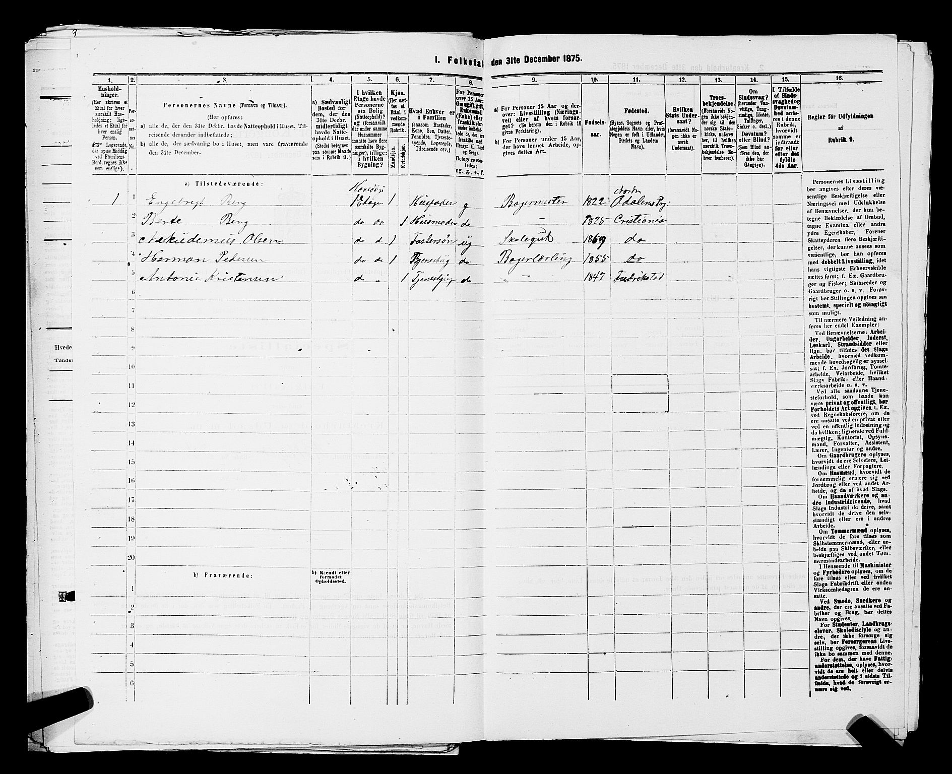 RA, 1875 census for 0301 Kristiania, 1875, p. 2260