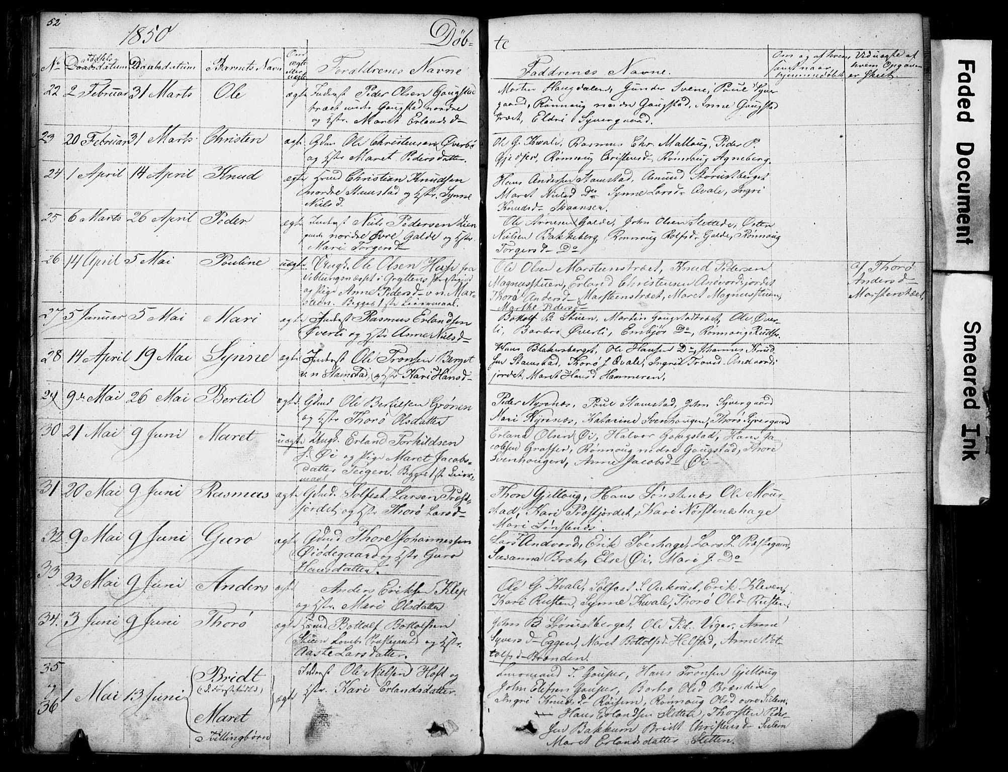 Lom prestekontor, SAH/PREST-070/L/L0012: Parish register (copy) no. 12, 1845-1873, p. 52-53