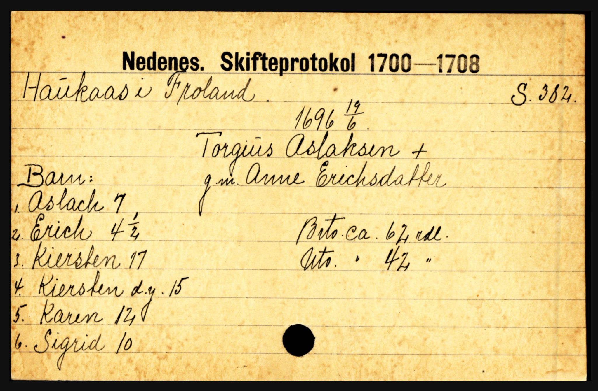 Nedenes sorenskriveri før 1824, AV/SAK-1221-0007/H, p. 11345