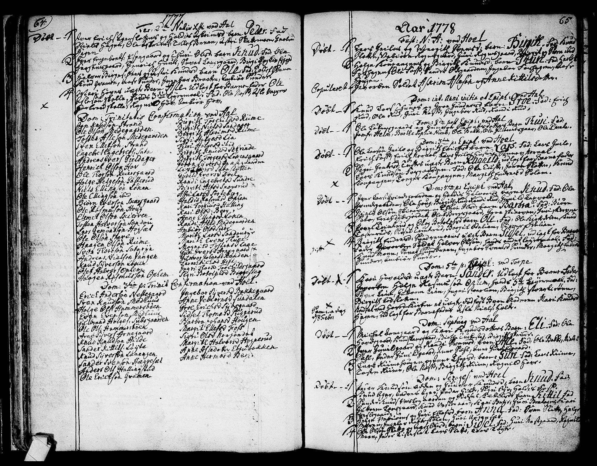 Ål kirkebøker, AV/SAKO-A-249/F/Fa/L0002: Parish register (official) no. I 2, 1771-1806, p. 64-65