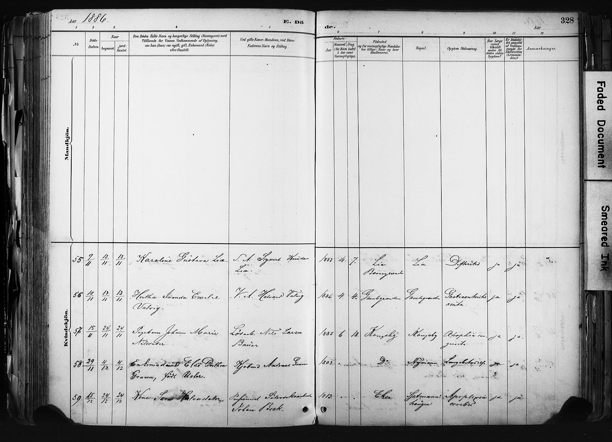 Kongsberg kirkebøker, SAKO/A-22/F/Fb/L0002: Parish register (official) no. II 2, 1886-1896, p. 328