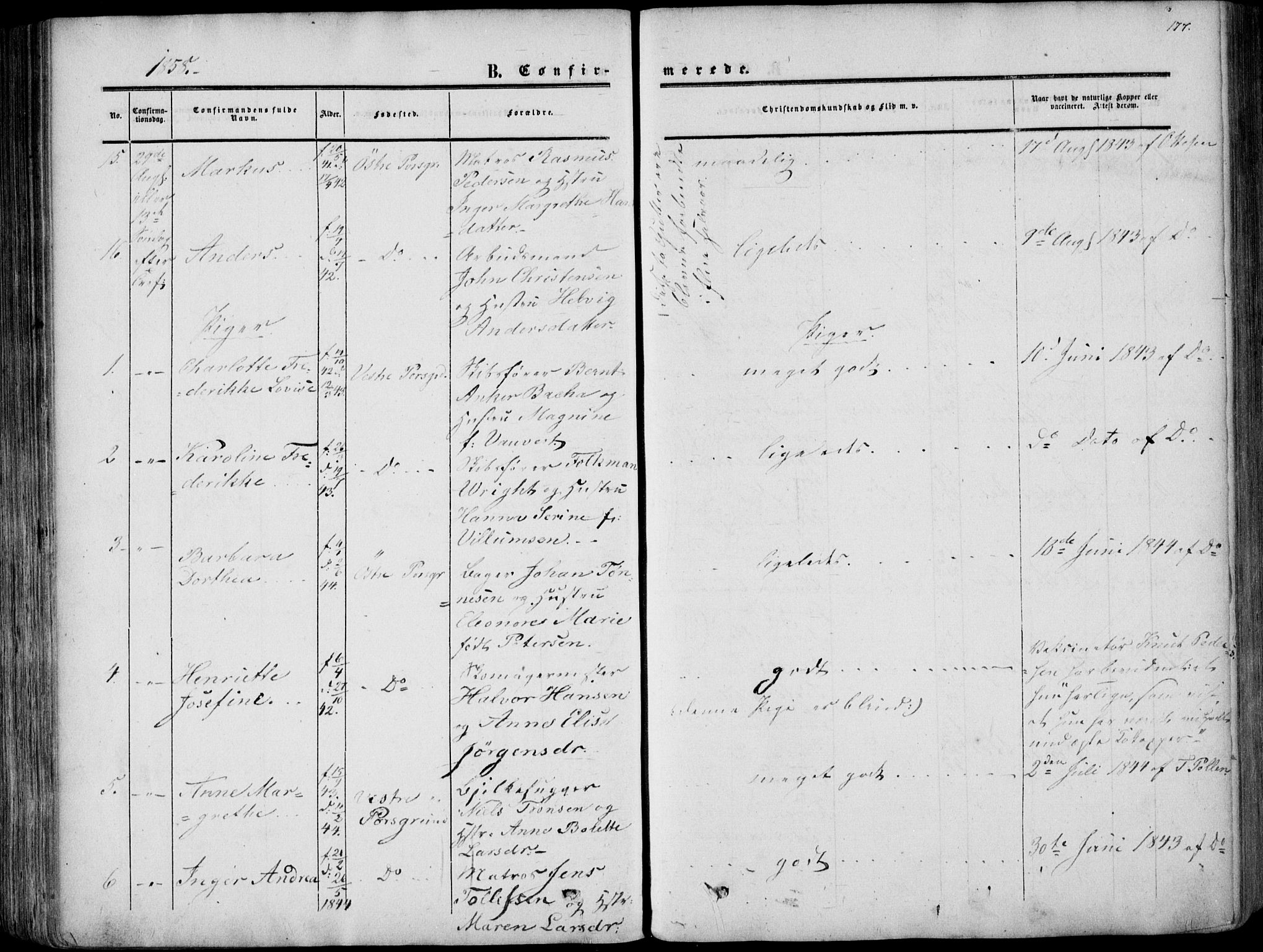 Porsgrunn kirkebøker , AV/SAKO-A-104/F/Fa/L0007: Parish register (official) no. 7, 1858-1877, p. 177