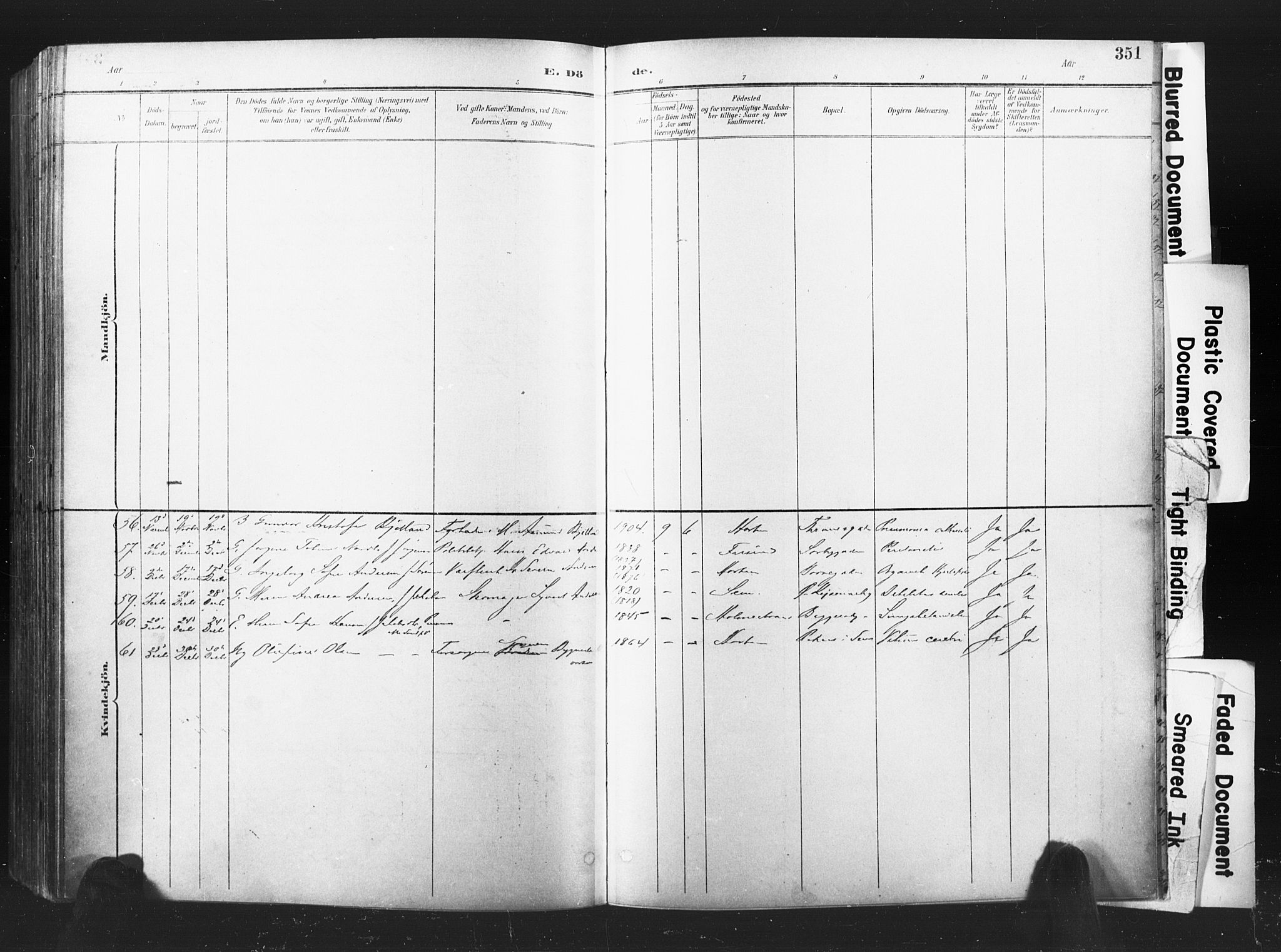 Horten kirkebøker, AV/SAKO-A-348/F/Fa/L0005: Parish register (official) no. 5, 1896-1904, p. 351