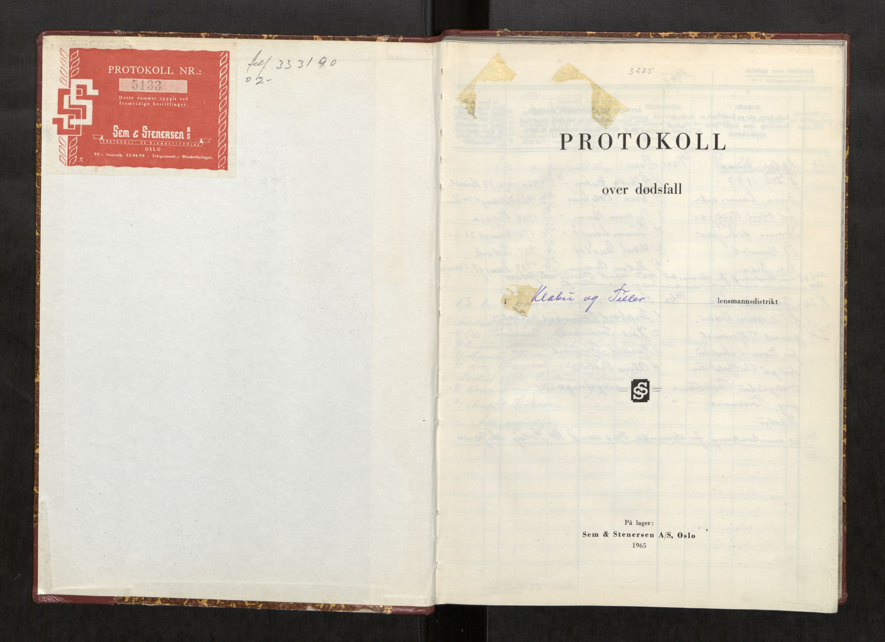 Klæbu lensmannskontor, AV/SAT-A-1059/2/G/Ga/L0005: Dødsfallsprotokoll, 1967-1972