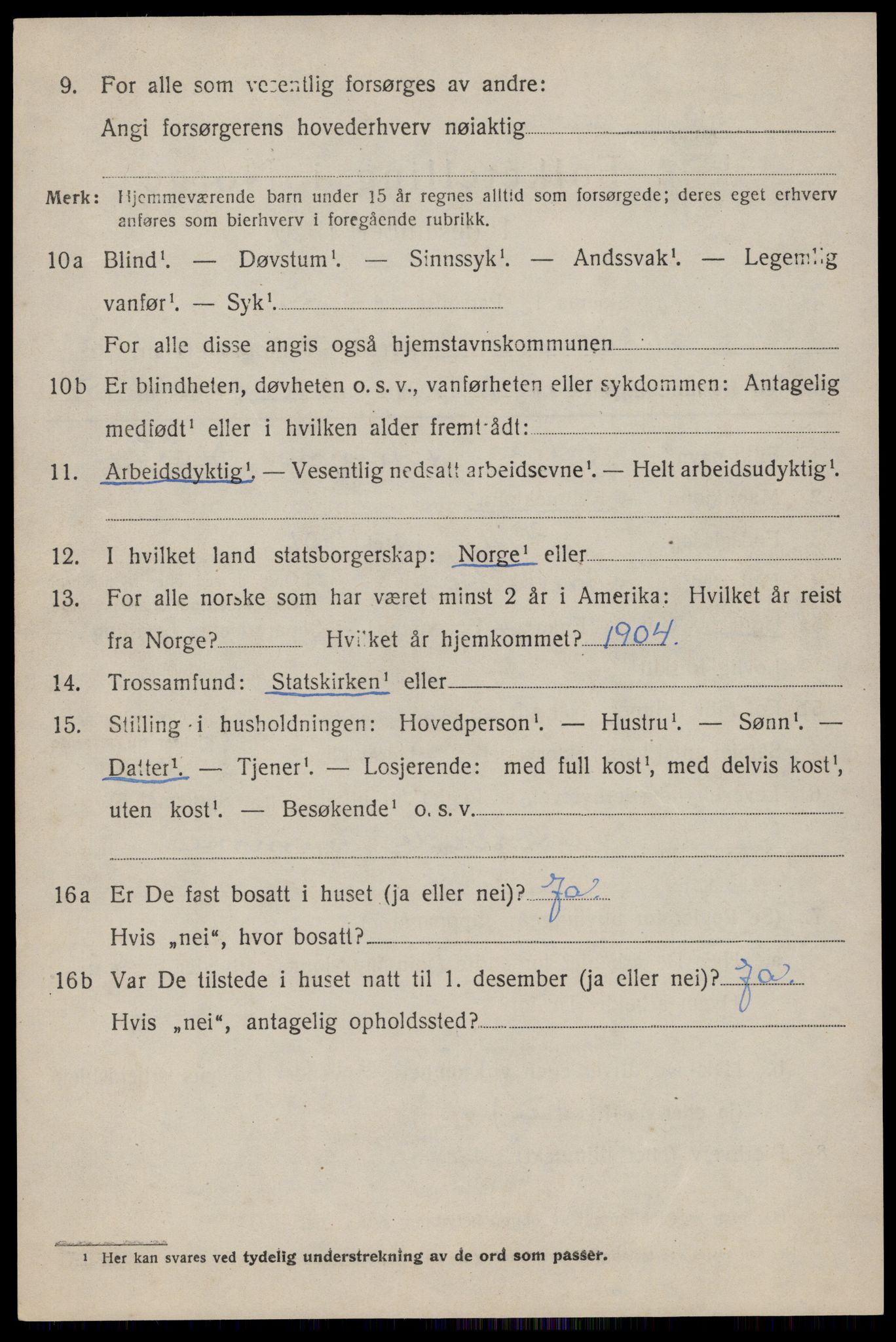 SAST, 1920 census for Håland, 1920, p. 3018