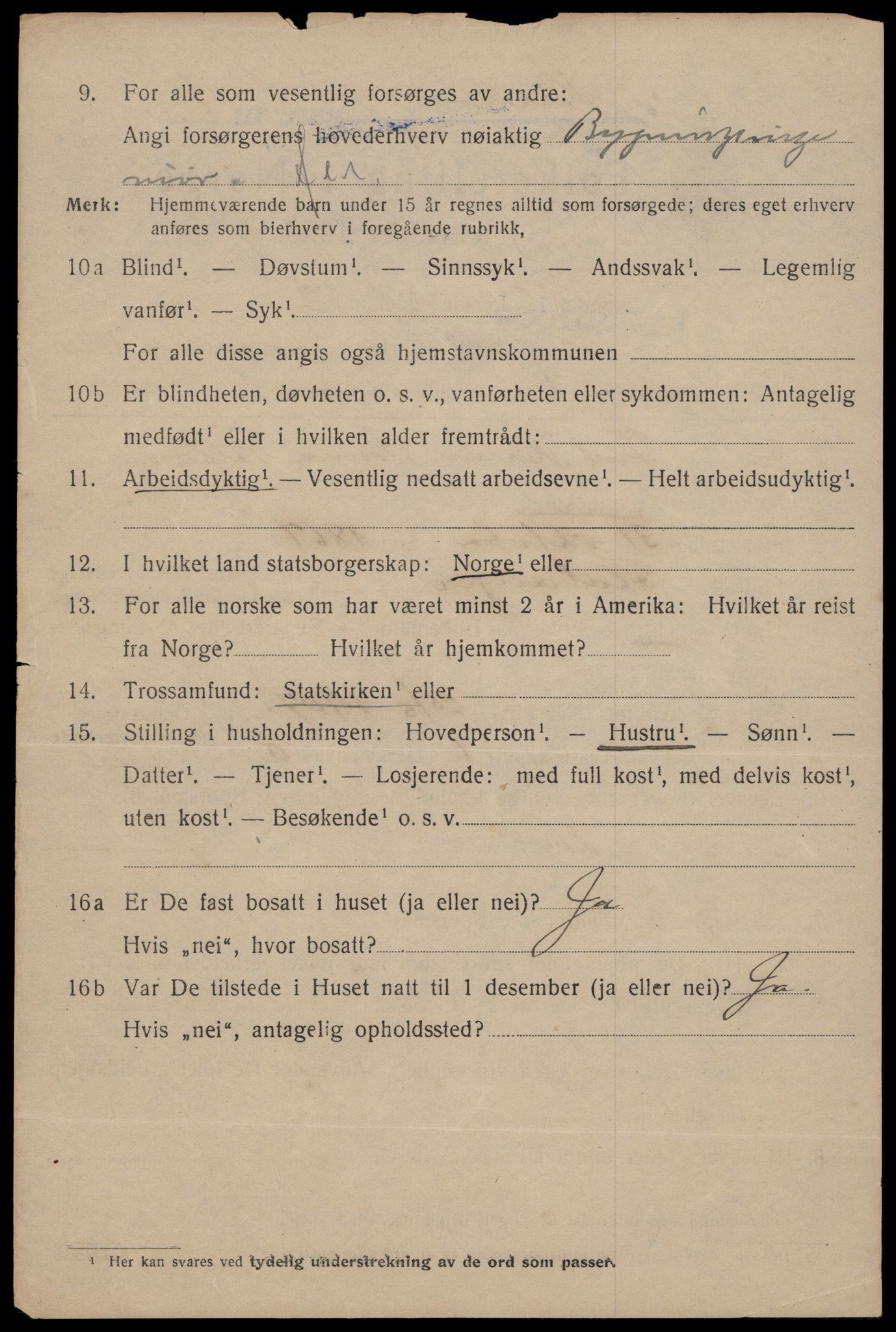 SAT, 1920 census for Trondheim, 1920, p. 92075