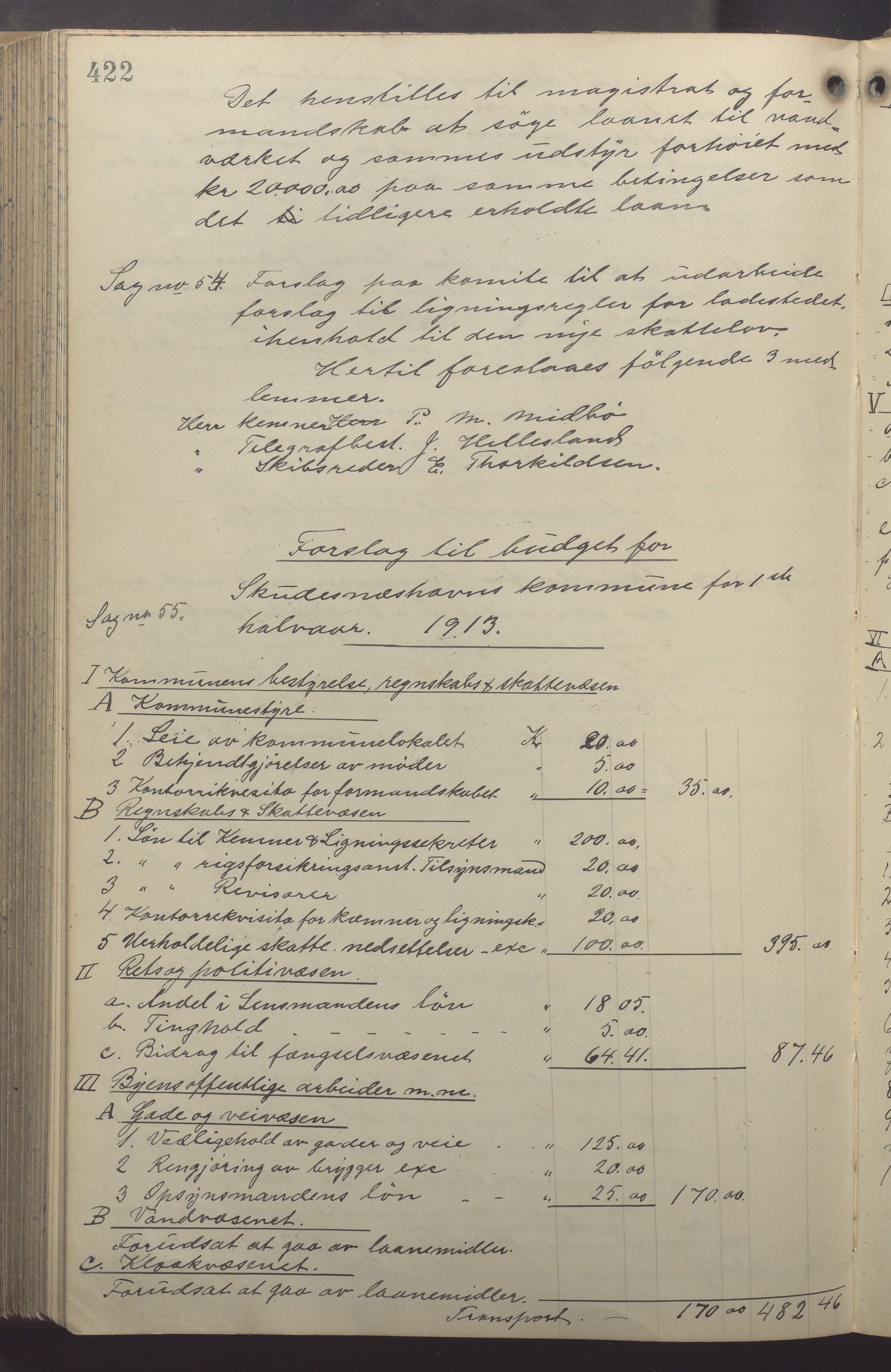 Skudeneshavn kommune - Formannskapet, IKAR/A-361/Aa/L0003: Møtebok, 1903-1913, p. 422