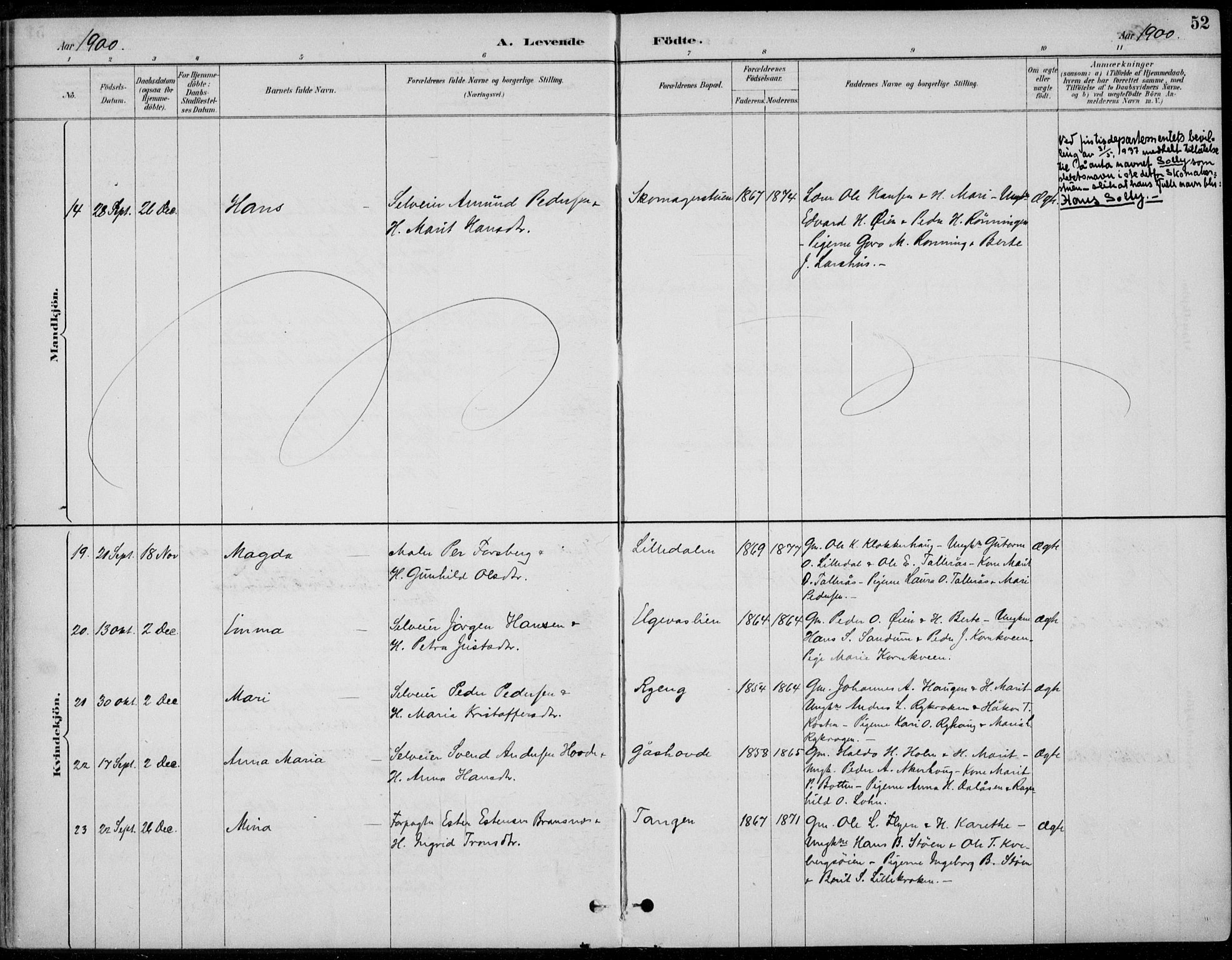 Alvdal prestekontor, AV/SAH-PREST-060/H/Ha/Haa/L0003: Parish register (official) no. 3, 1886-1912, p. 52