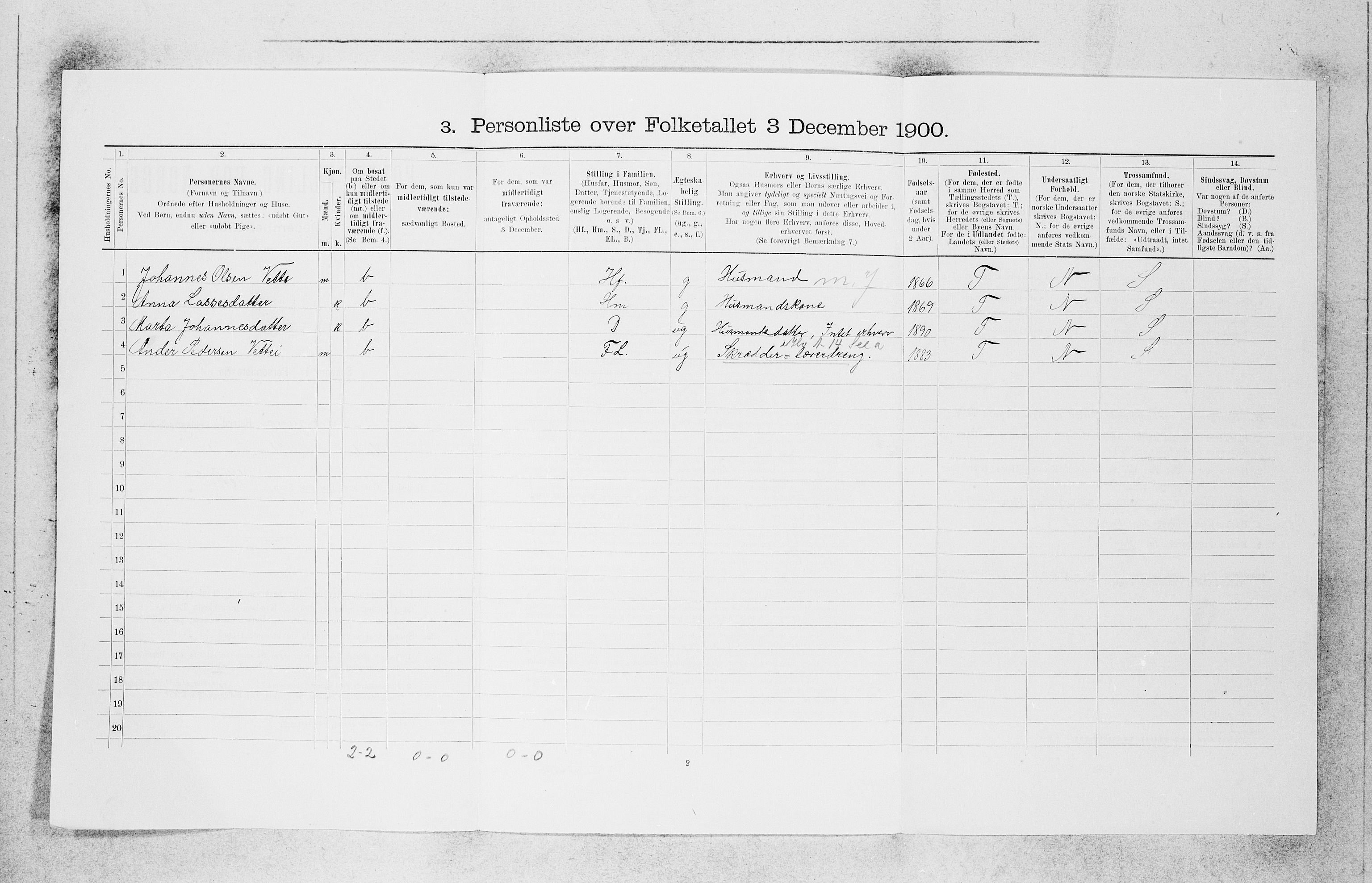 SAB, 1900 census for Borgund, 1900, p. 177