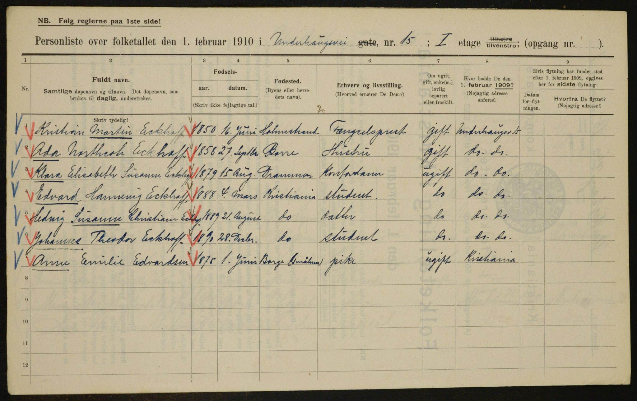 OBA, Municipal Census 1910 for Kristiania, 1910, p. 113660