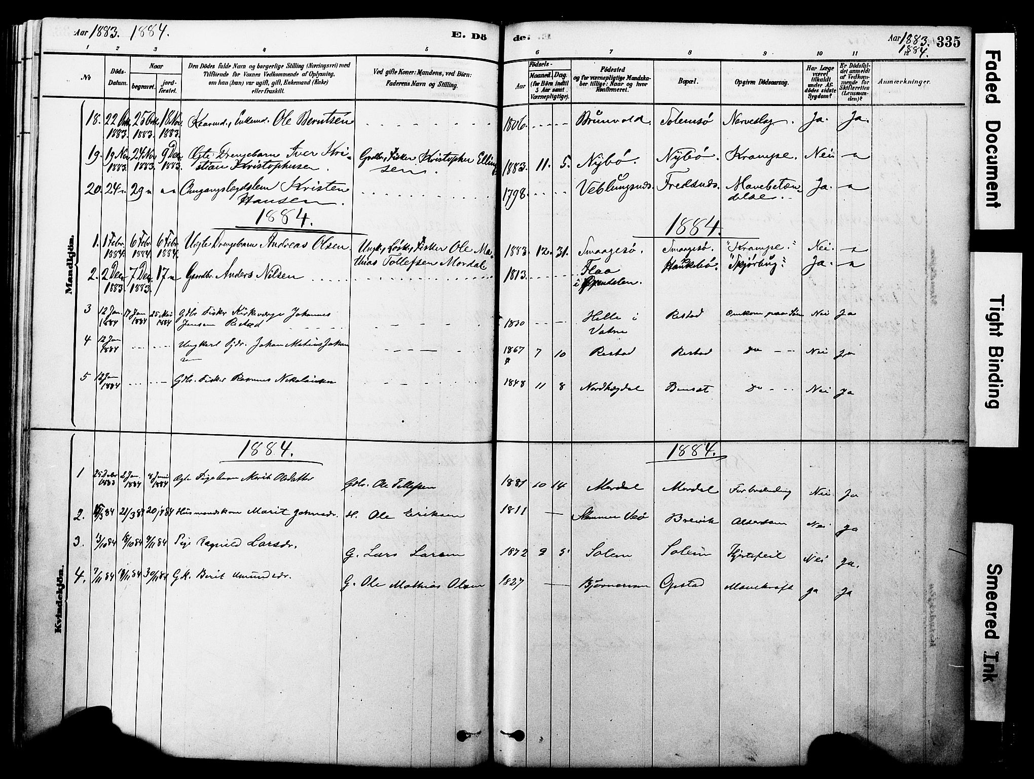Ministerialprotokoller, klokkerbøker og fødselsregistre - Møre og Romsdal, SAT/A-1454/560/L0721: Parish register (official) no. 560A05, 1878-1917, p. 335