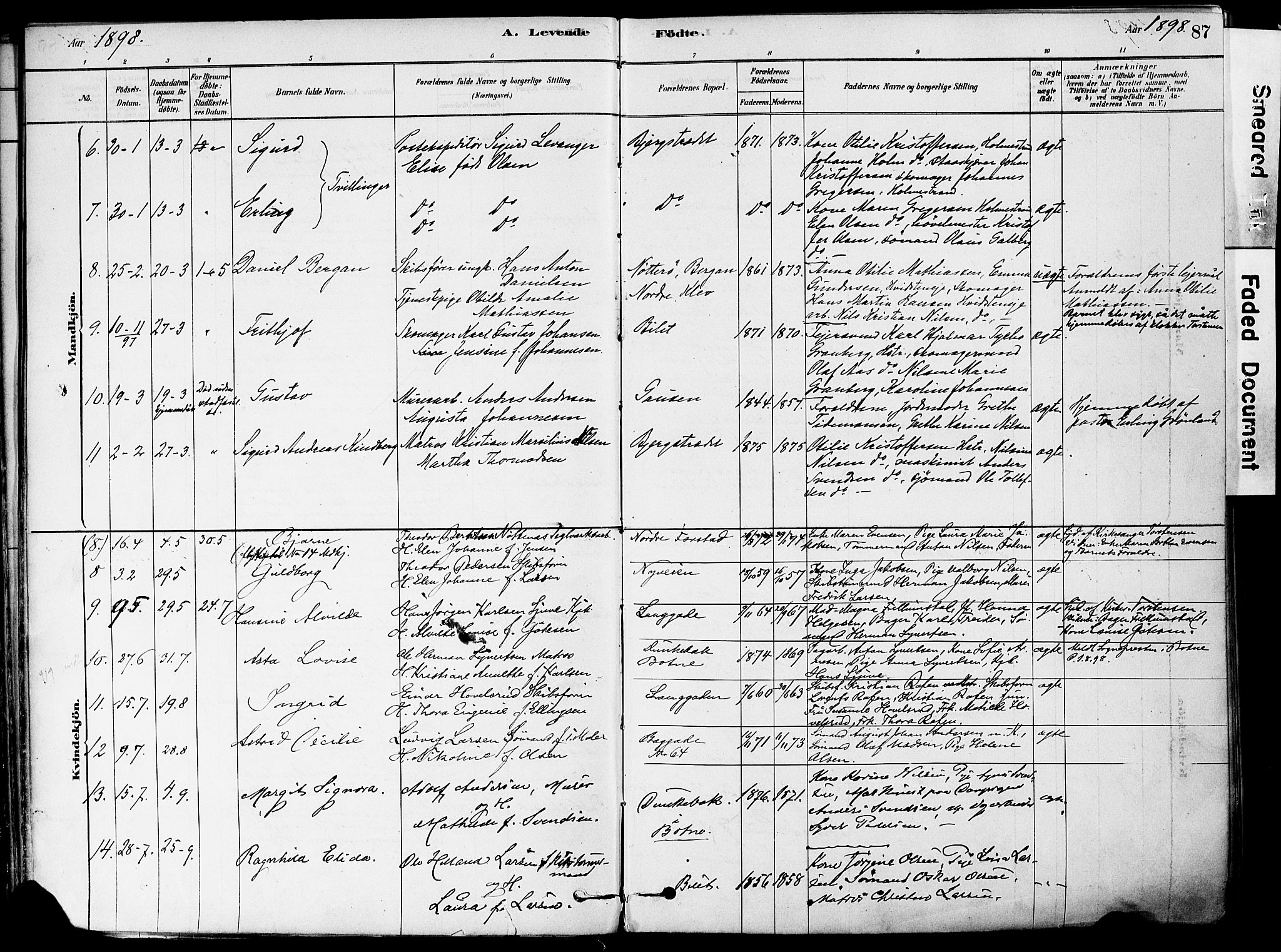 Holmestrand kirkebøker, SAKO/A-346/F/Fa/L0004: Parish register (official) no. 4, 1880-1901, p. 87