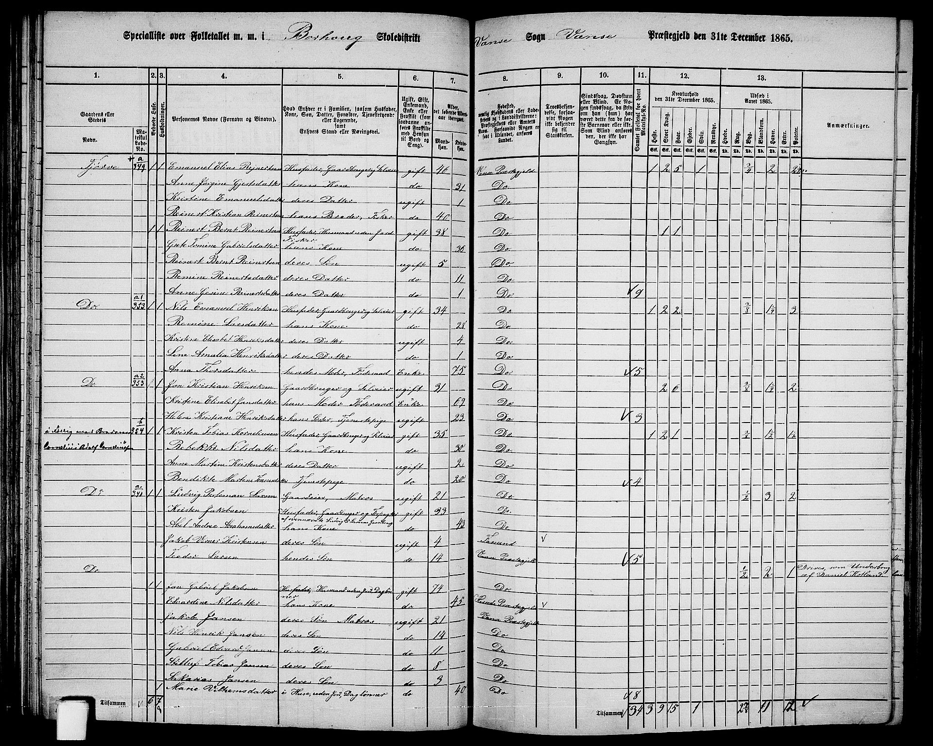 RA, 1865 census for Vanse/Vanse og Farsund, 1865, p. 115