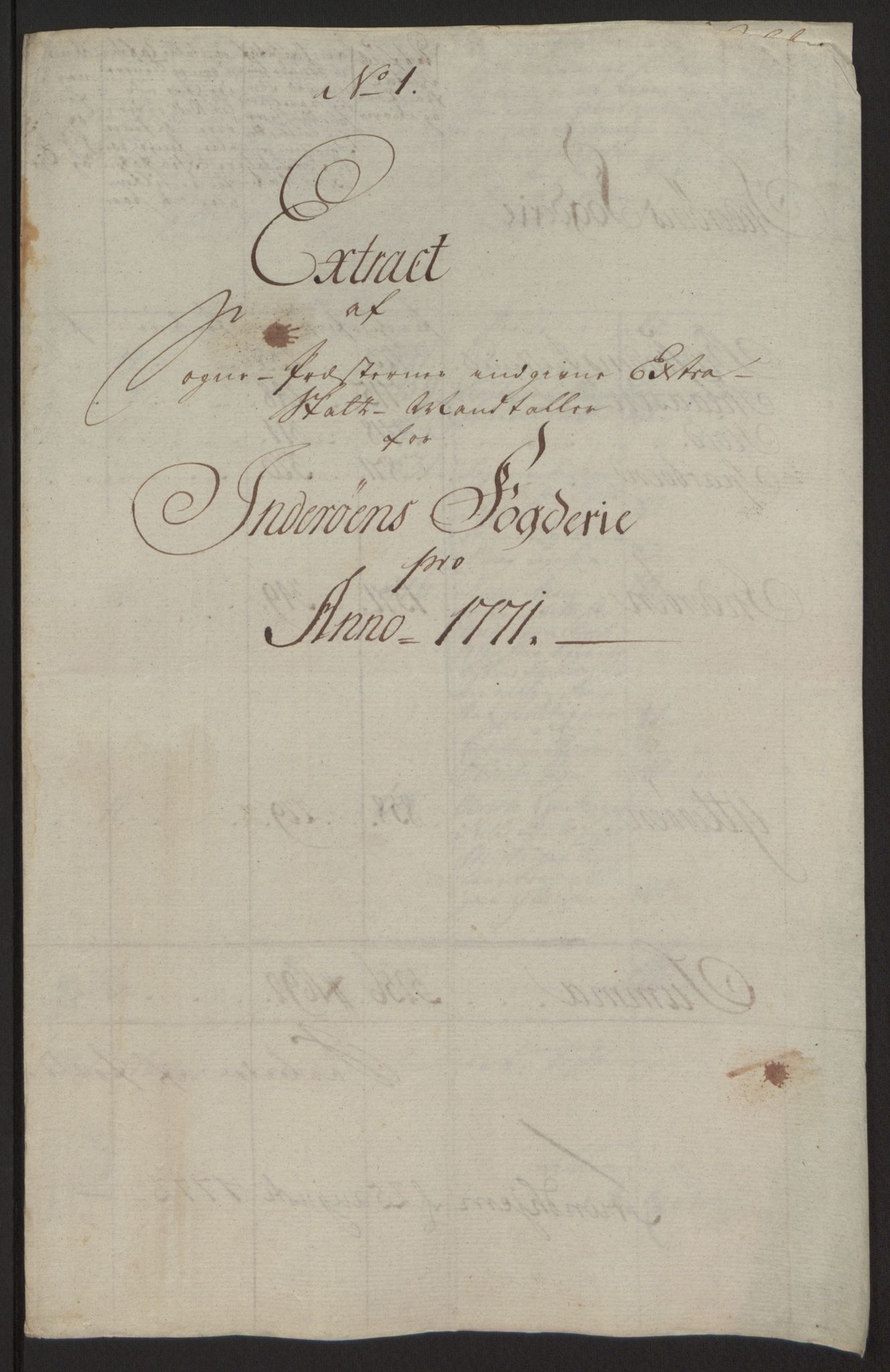 Rentekammeret inntil 1814, Reviderte regnskaper, Fogderegnskap, RA/EA-4092/R63/L4420: Ekstraskatten Inderøy, 1762-1772, p. 420
