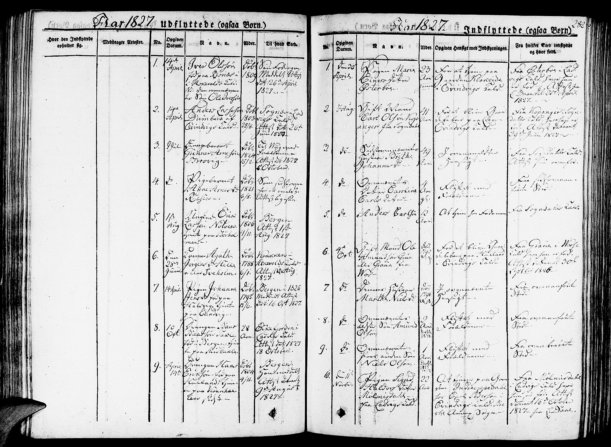 Gulen sokneprestembete, AV/SAB-A-80201/H/Haa/Haaa/L0019: Parish register (official) no. A 19, 1826-1836, p. 282