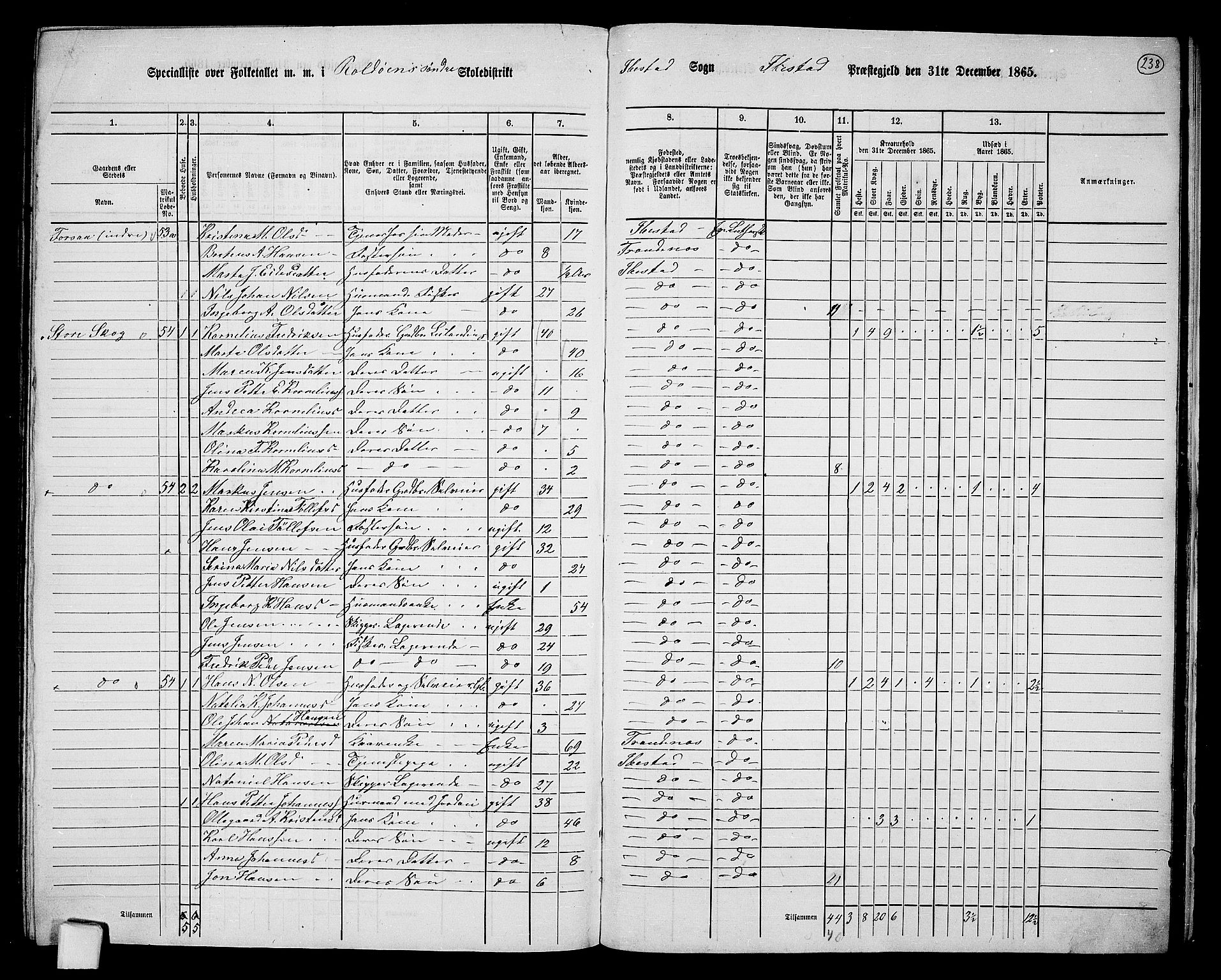 RA, 1865 census for Ibestad, 1865, p. 219