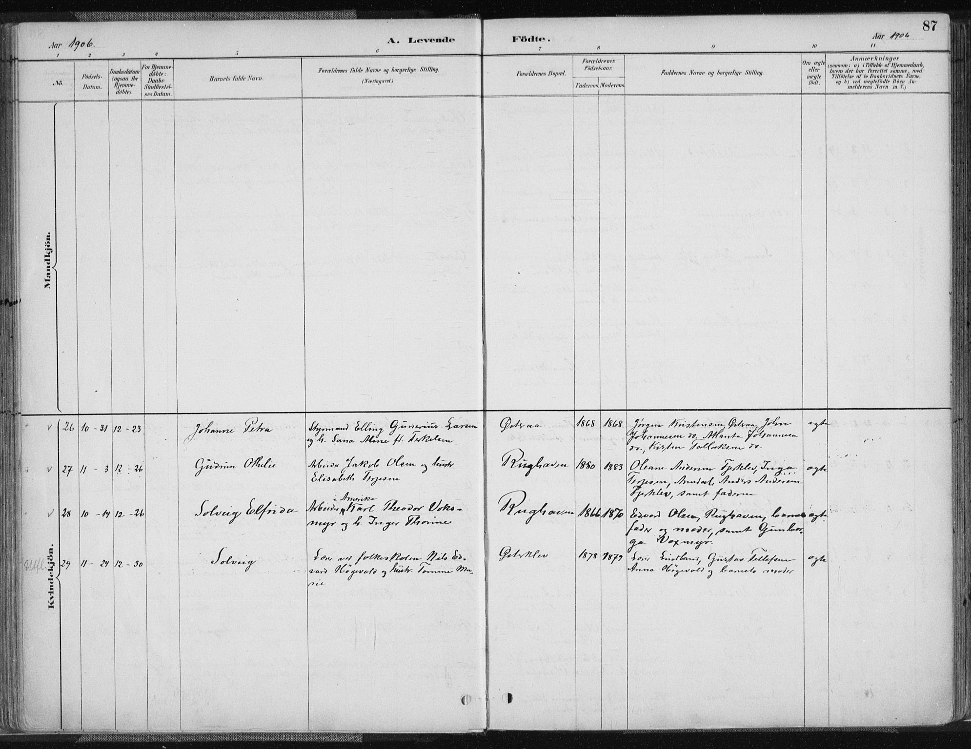 Tvedestrand sokneprestkontor, AV/SAK-1111-0042/F/Fa/L0001: Parish register (official) no. A 1, 1885-1916, p. 87